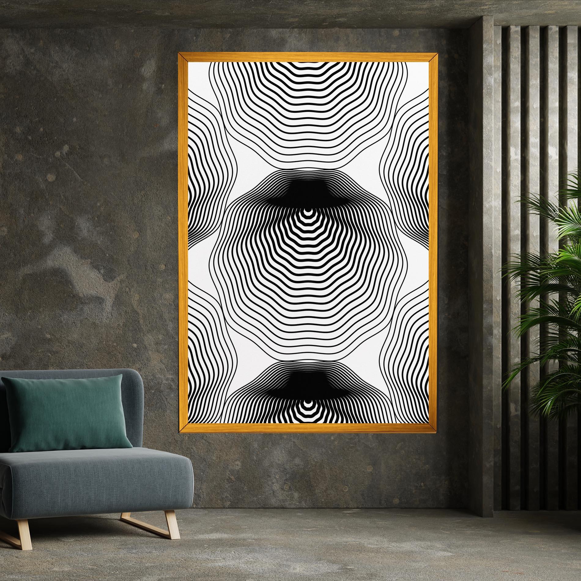 Leinwandbild Black Line Art mockup 7