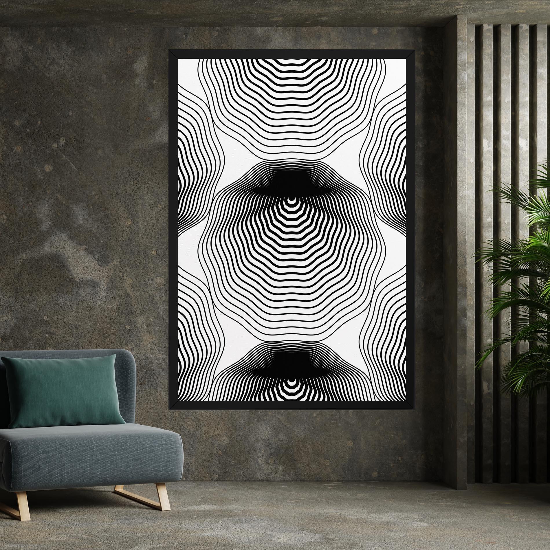 Leinwandbild Black Line Art mockup 7