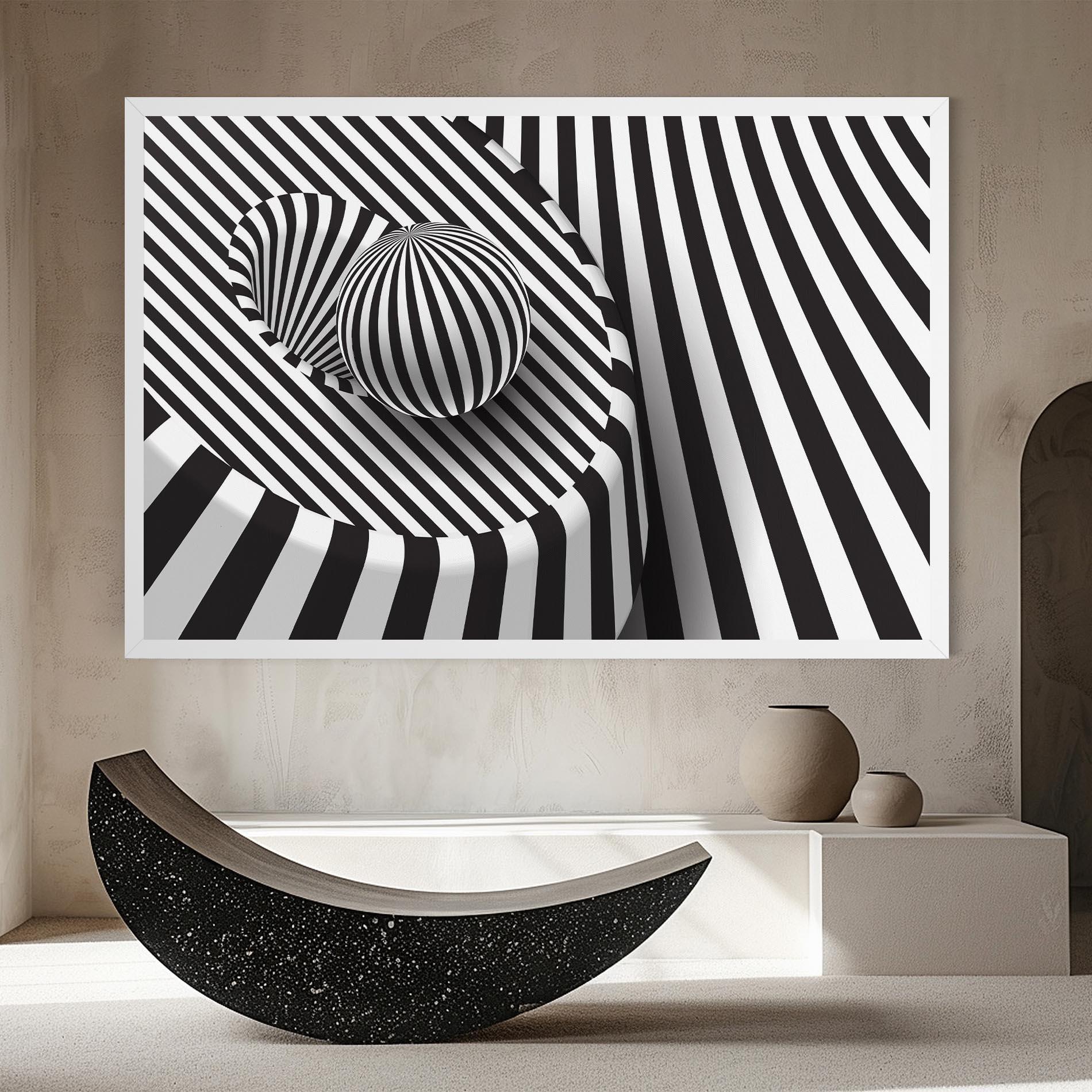 Leinwandbild 3d Ball Zebra mockup 8