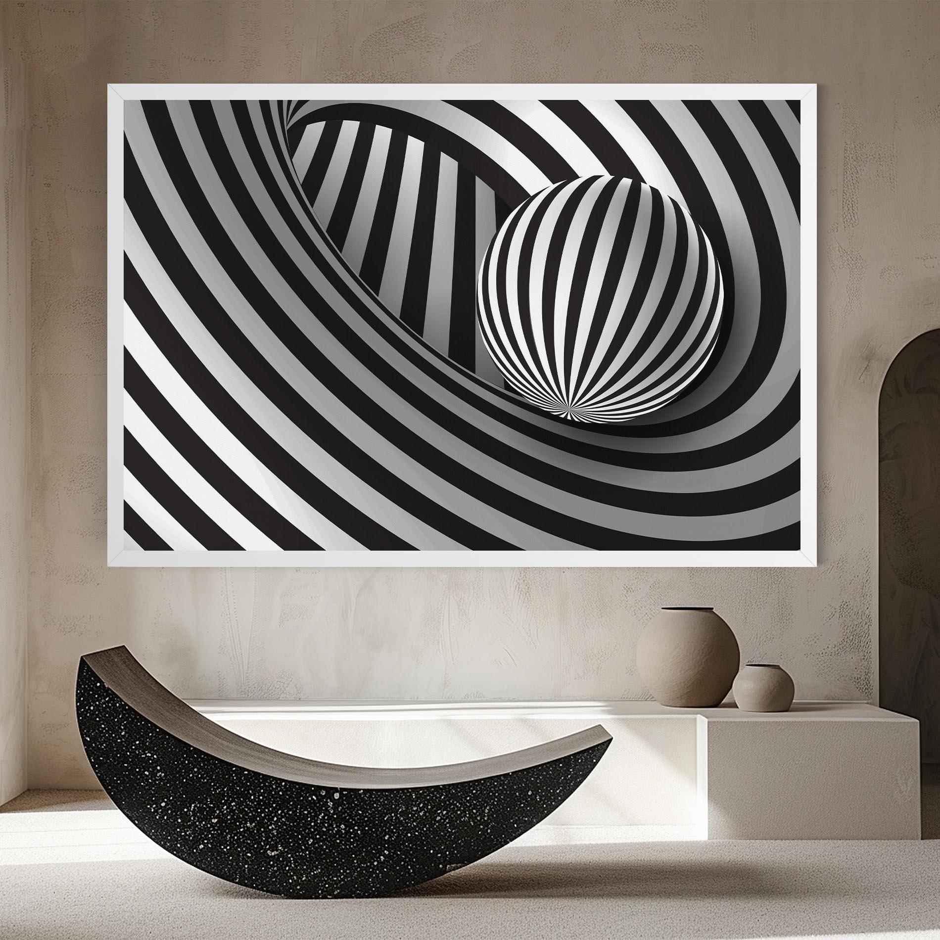 Leinwandbild 3d Zebra Ball mockup 8