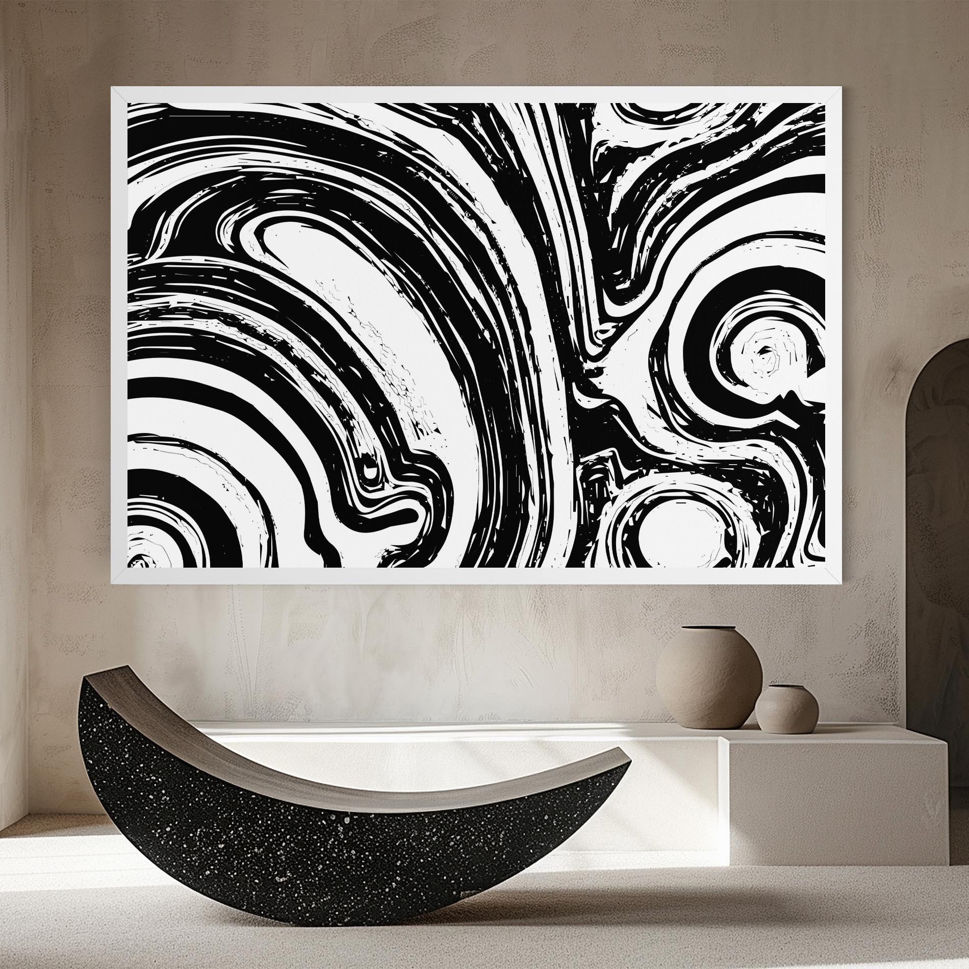 Leinwandbild Black Liquid White mockup 8