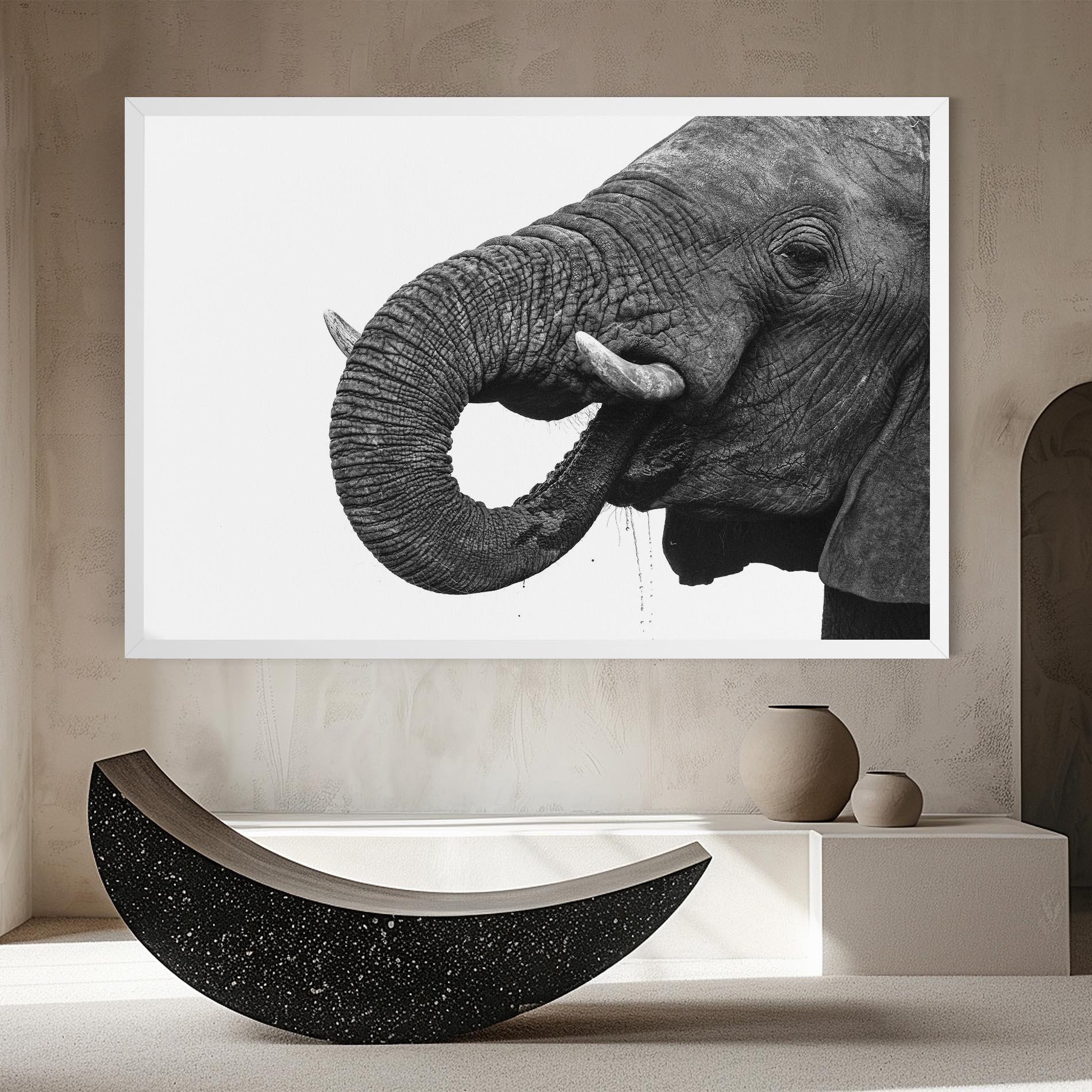 Leinwandbild Elephant Drinking mockup 8