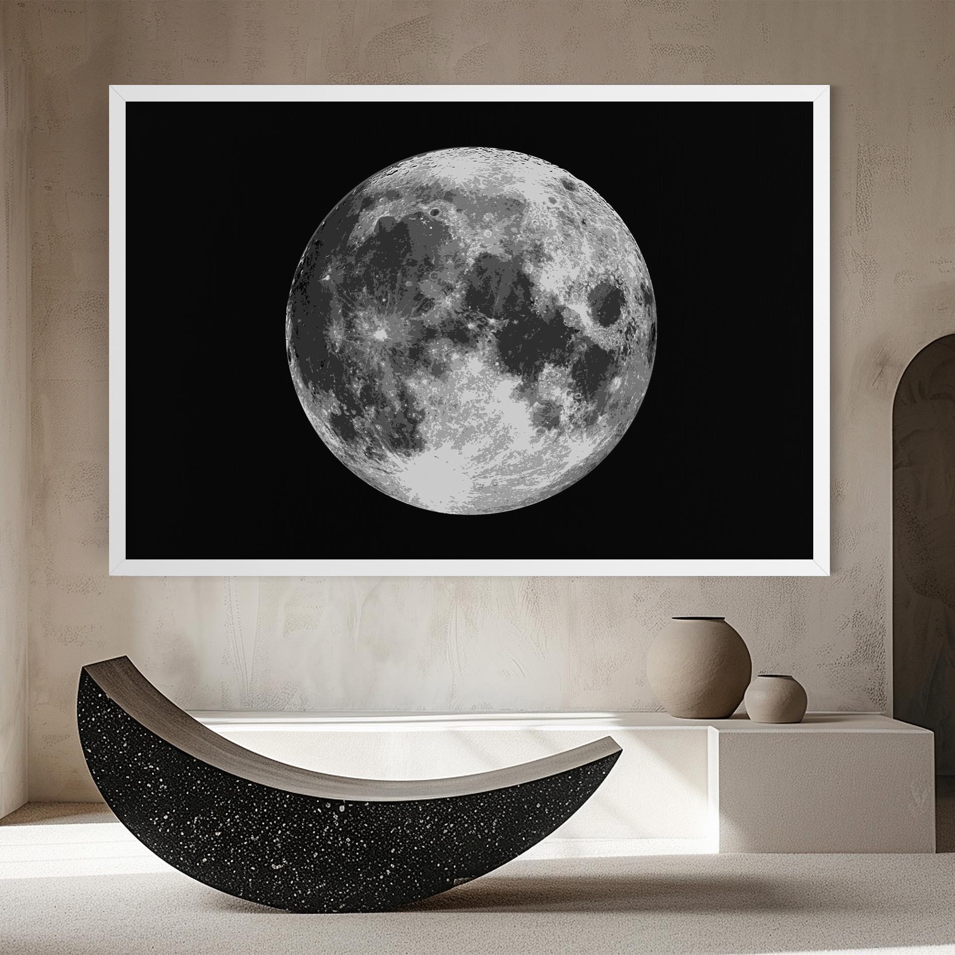 Leinwandbild Grey Shiny Moon mockup 8