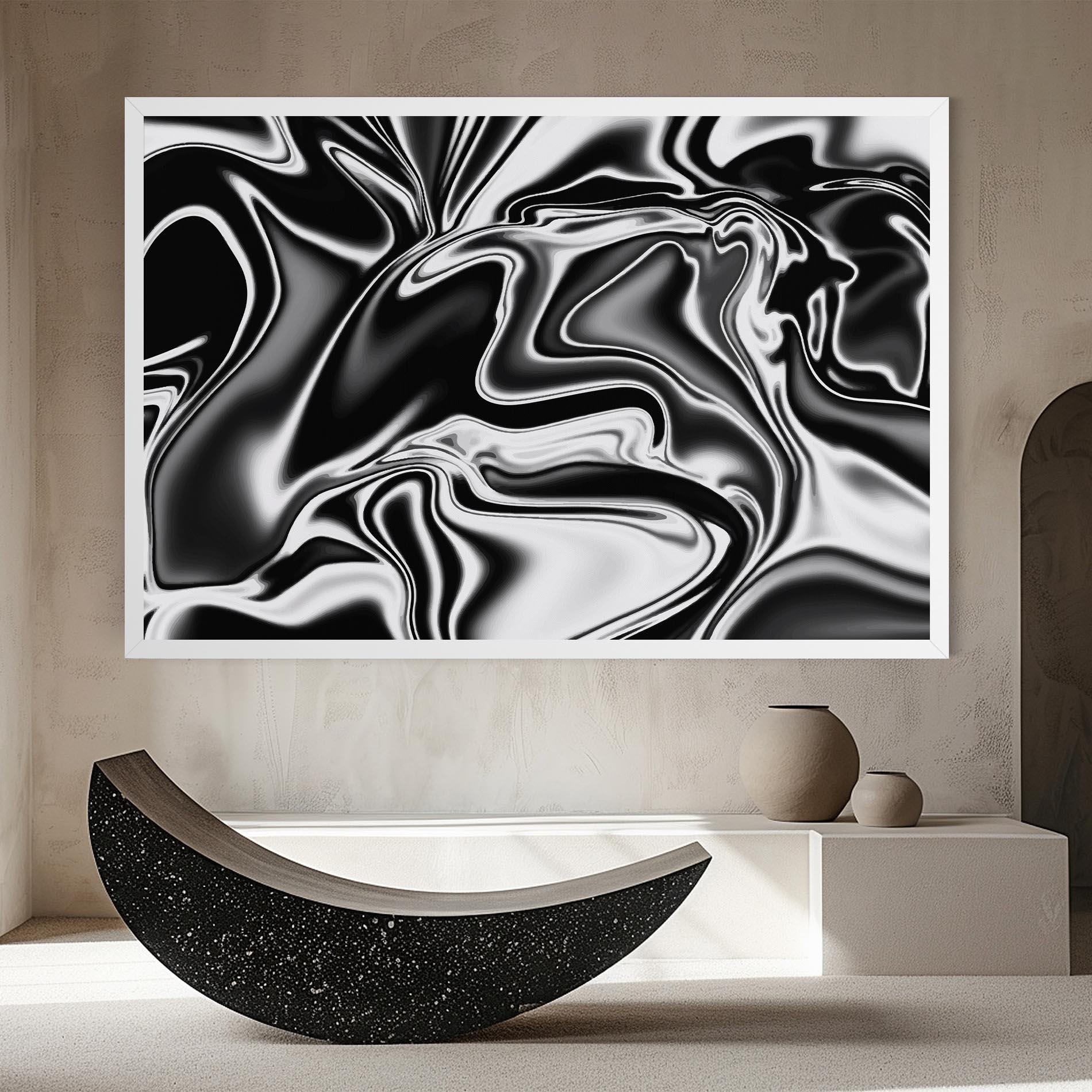 Leinwandbild Silver Black Art mockup 8