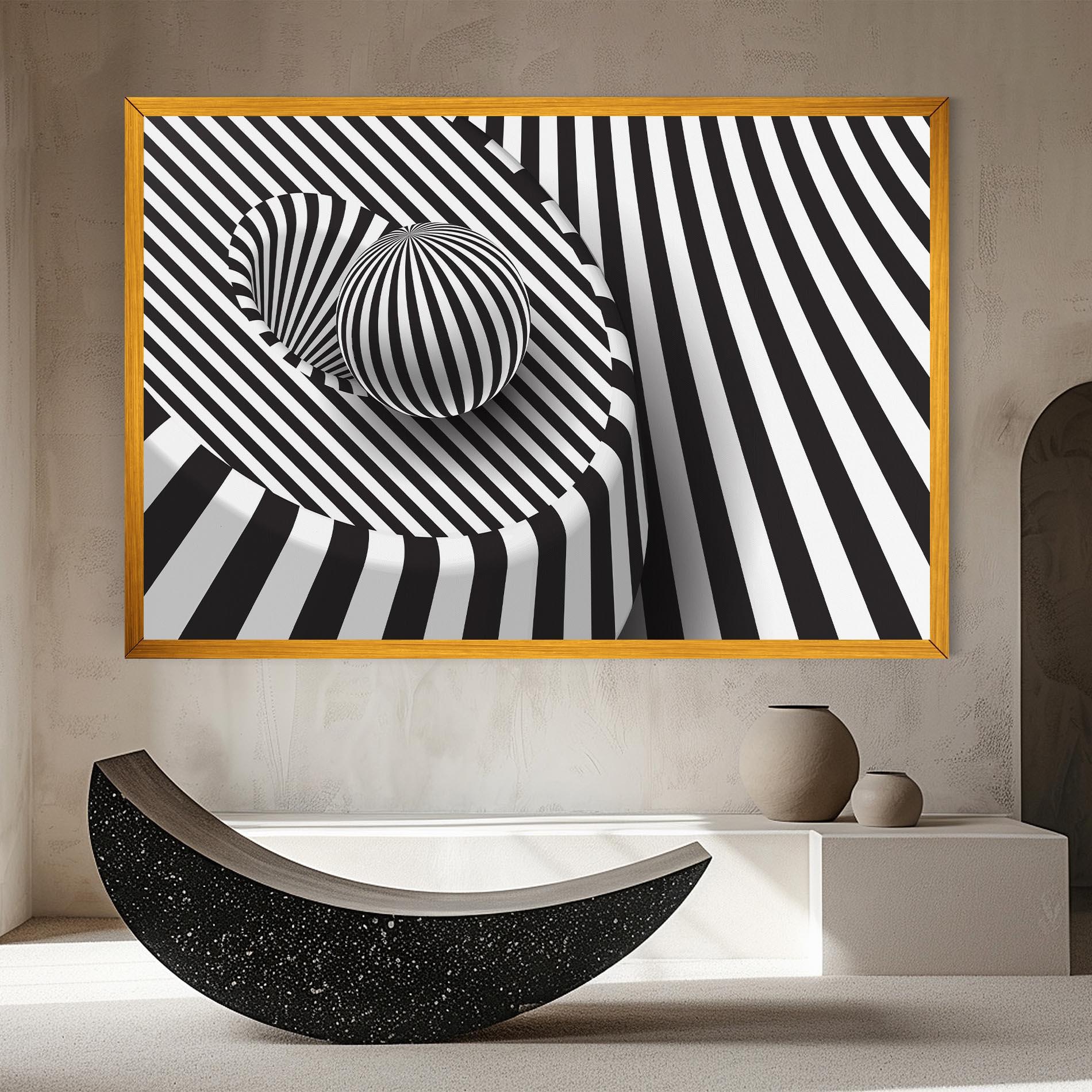Leinwandbild 3d Ball Zebra mockup 8