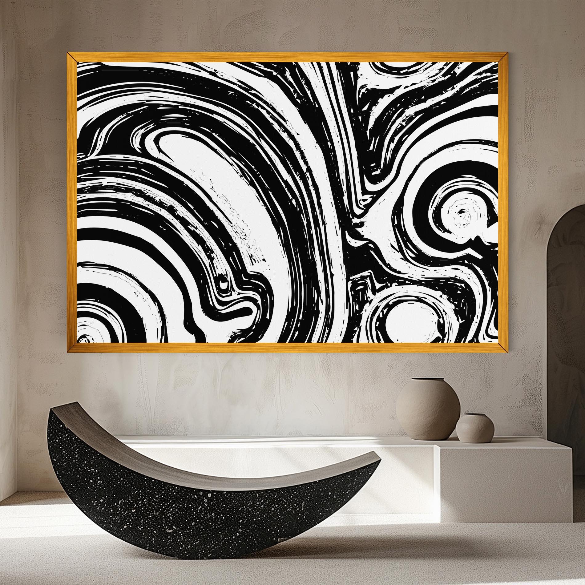 Leinwandbild Black Liquid White mockup 8