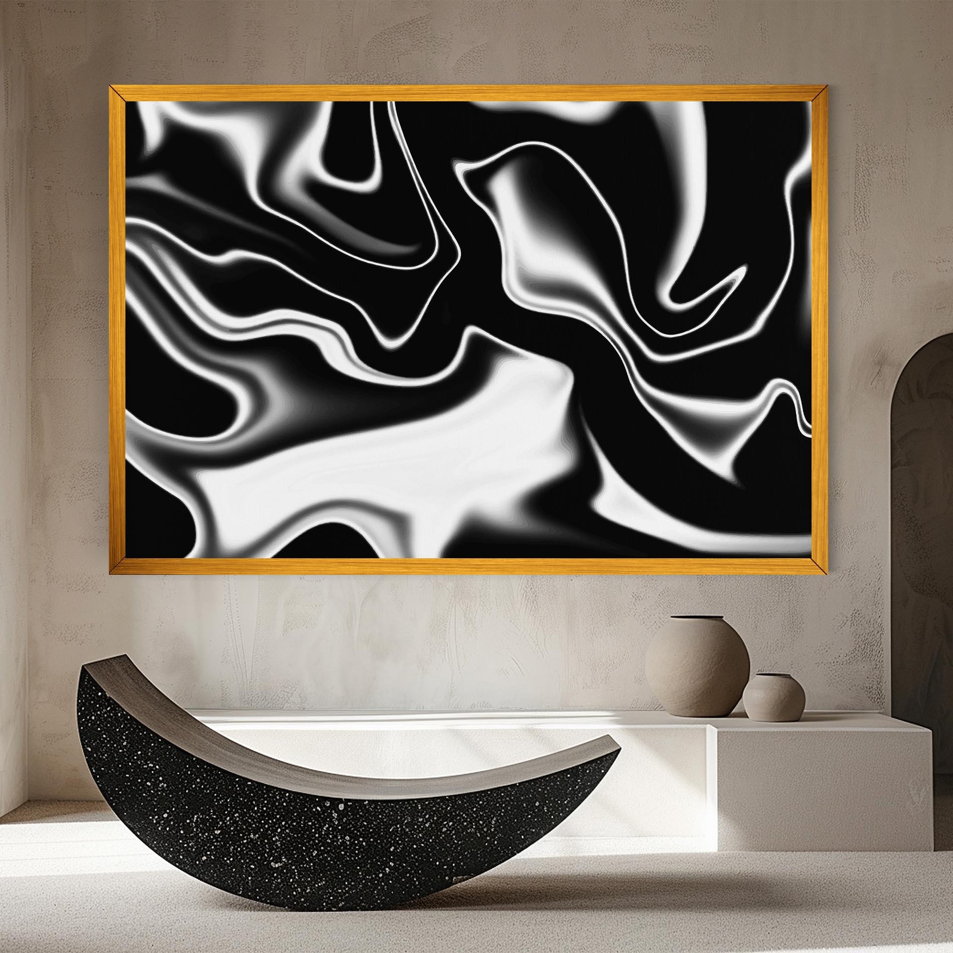 Leinwandbild Black Metalic Art mockup 8