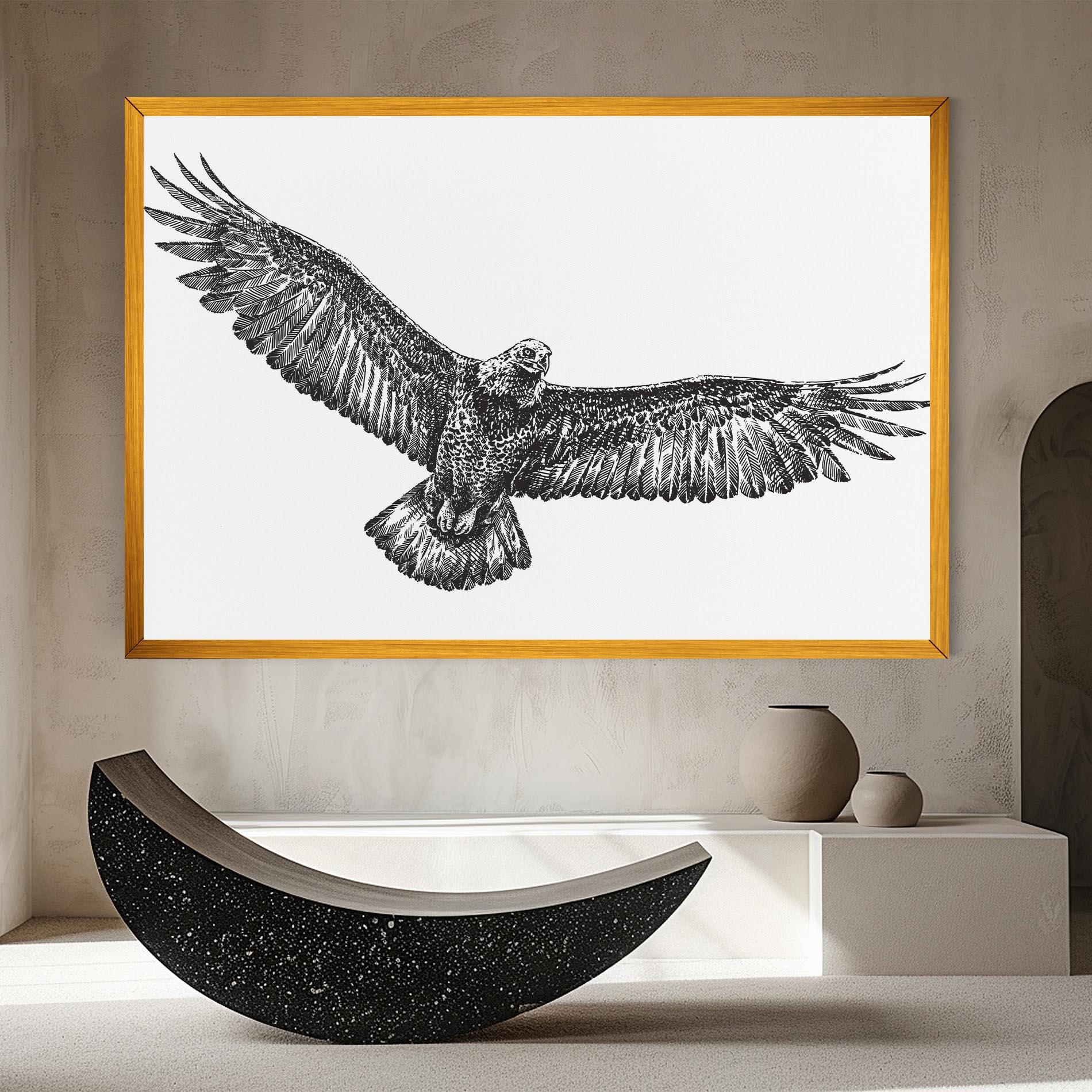 Leinwandbild Eagle Art Line mockup 8