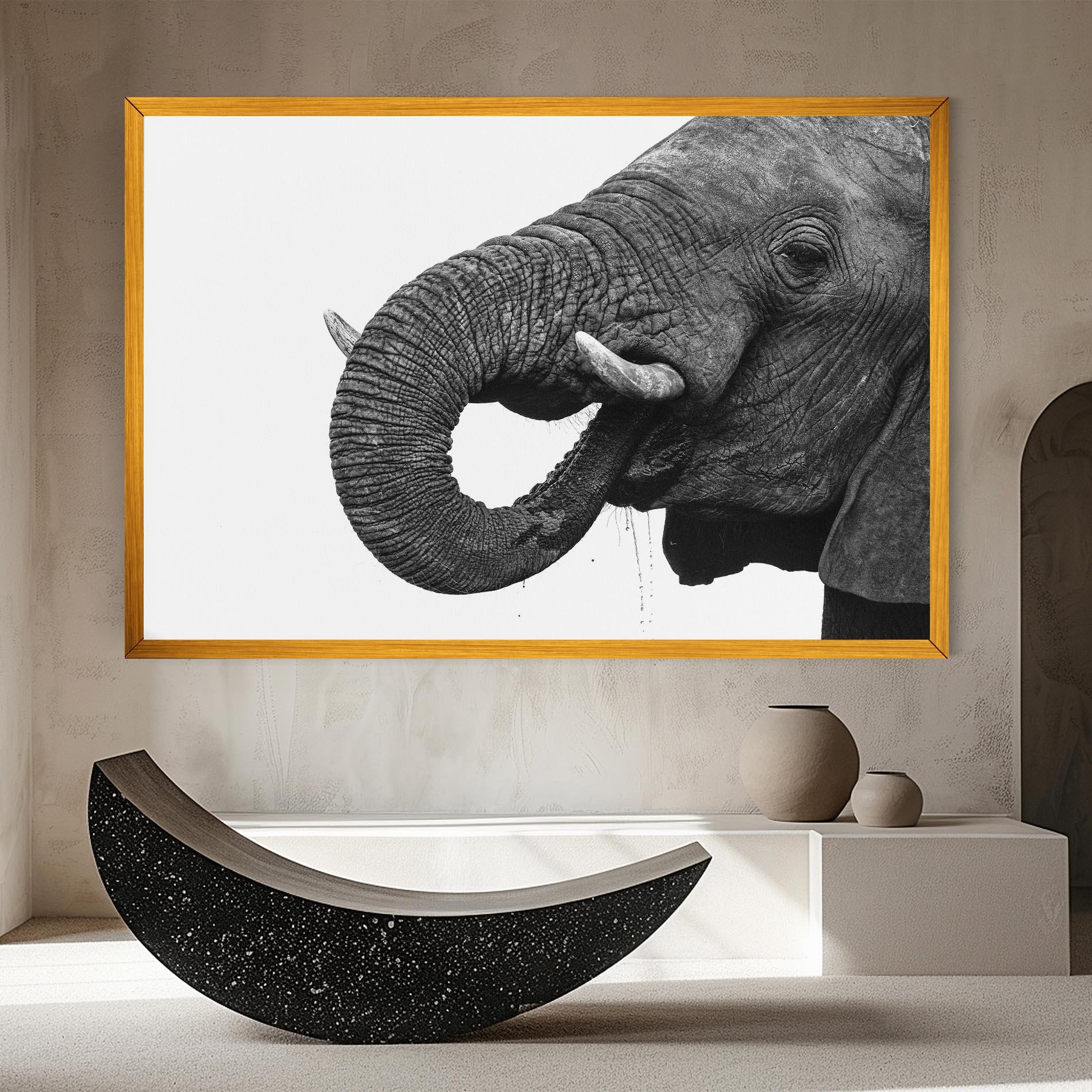 Leinwandbild Elephant Drinking mockup 8