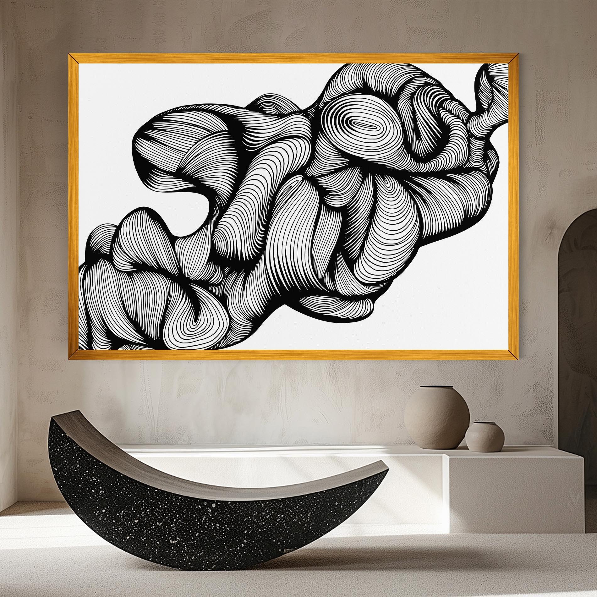 Leinwandbild Monochrome Doodle mockup 8