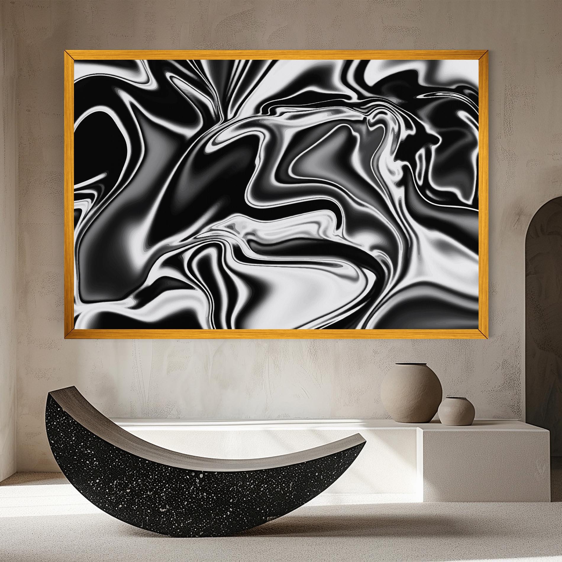 Leinwandbild Silver Black Art mockup 8