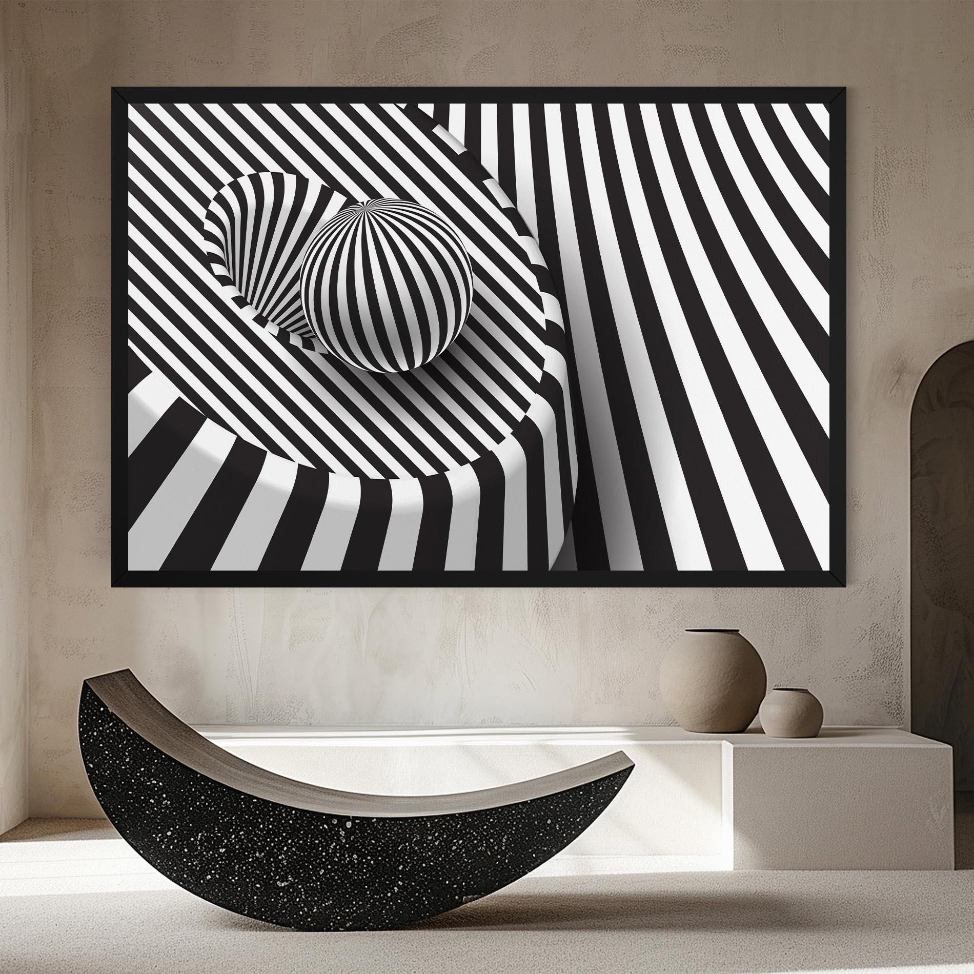 Leinwandbild 3d Ball Zebra mockup 8