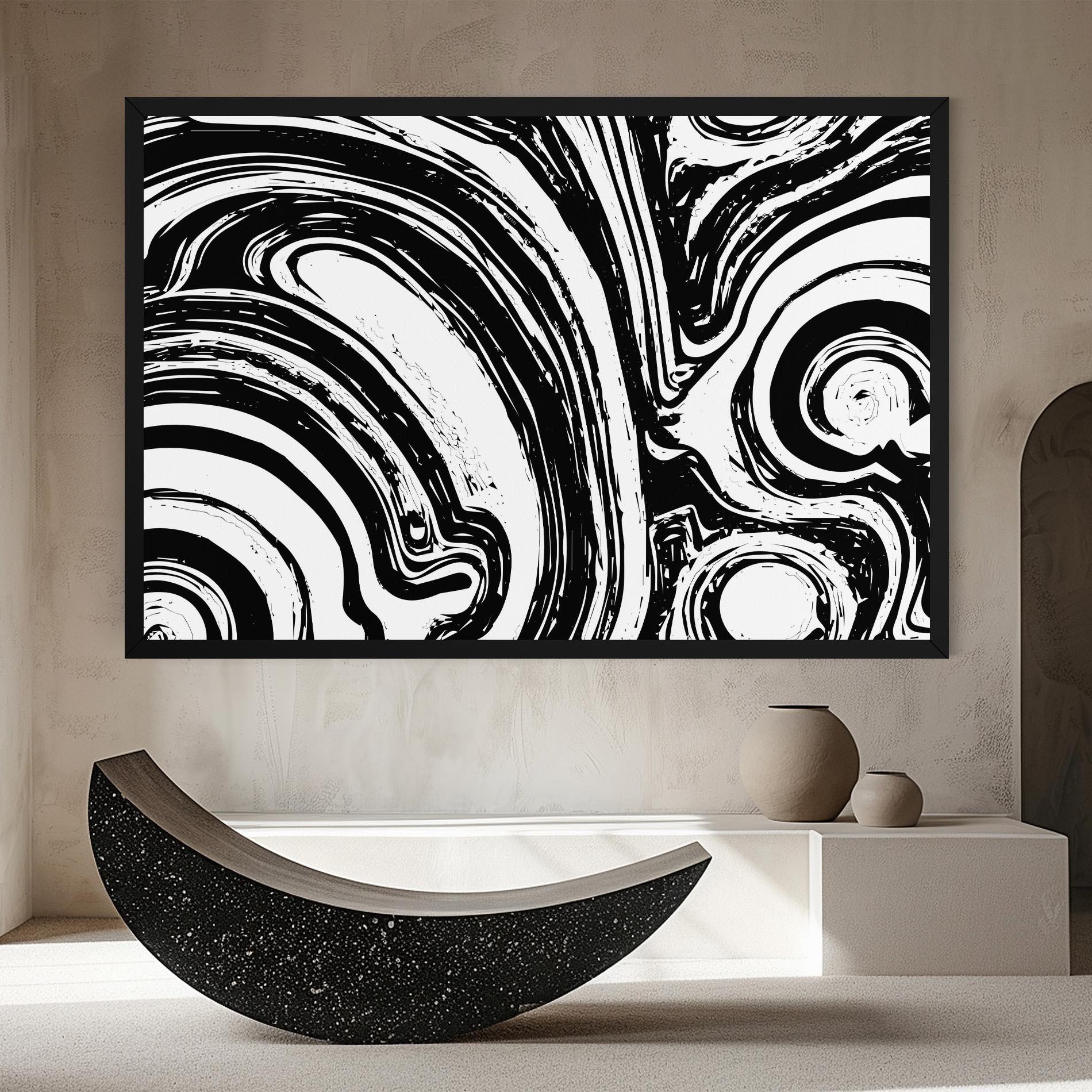Leinwandbild Black Liquid White mockup 8