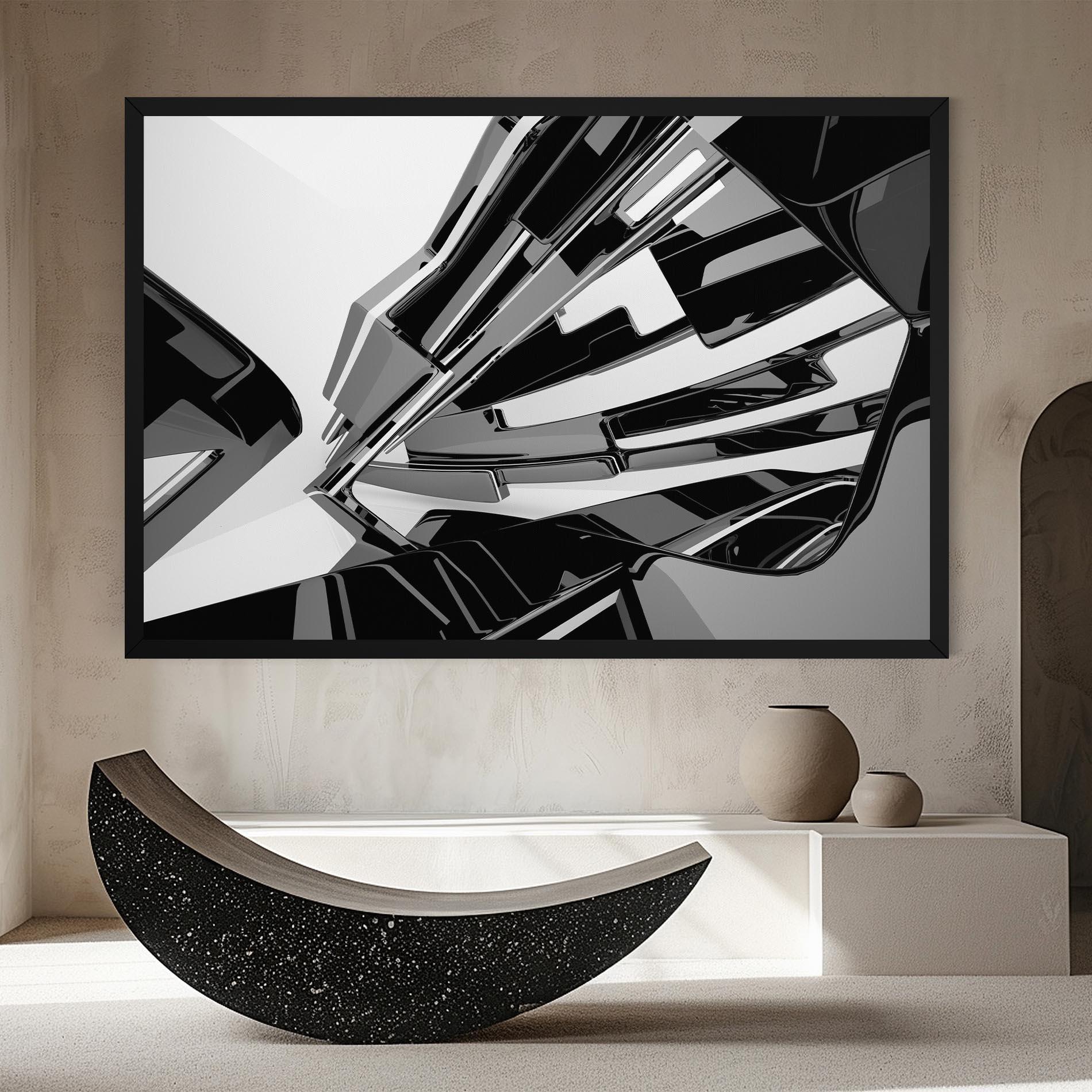 Leinwandbild Black Sculpture mockup 8