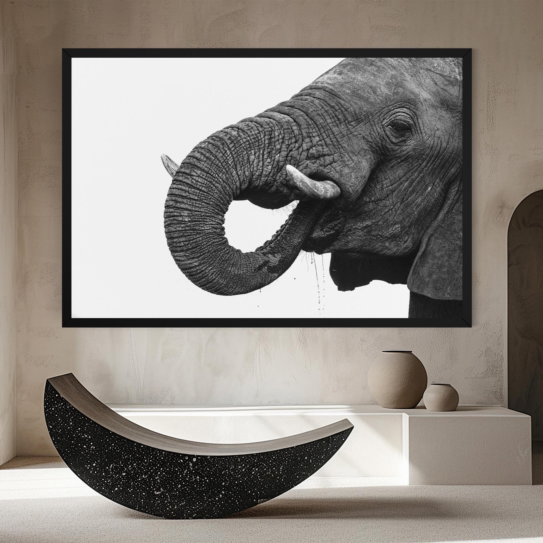 Leinwandbild Elephant Drinking mockup 8