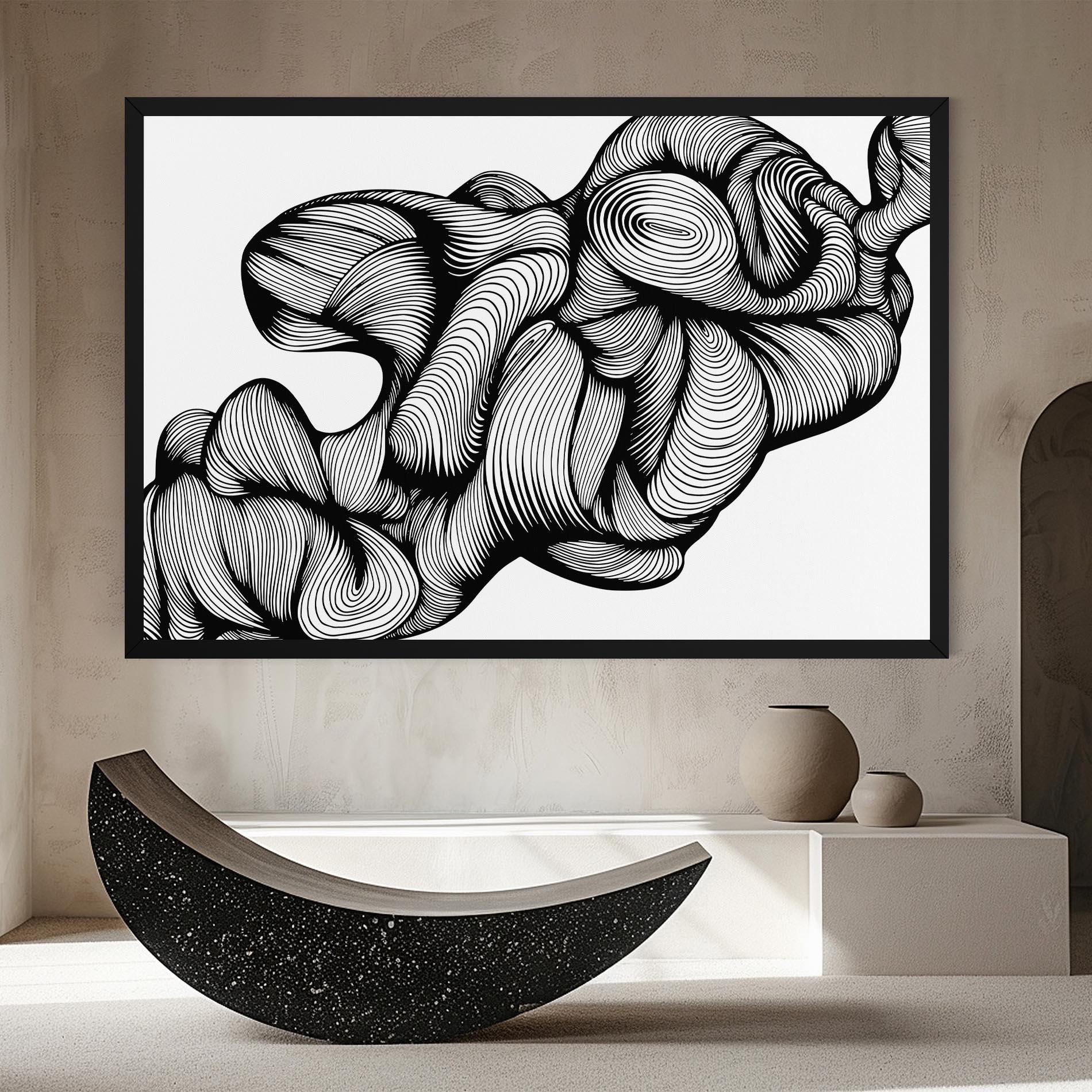 Leinwandbild Monochrome Doodle mockup 8