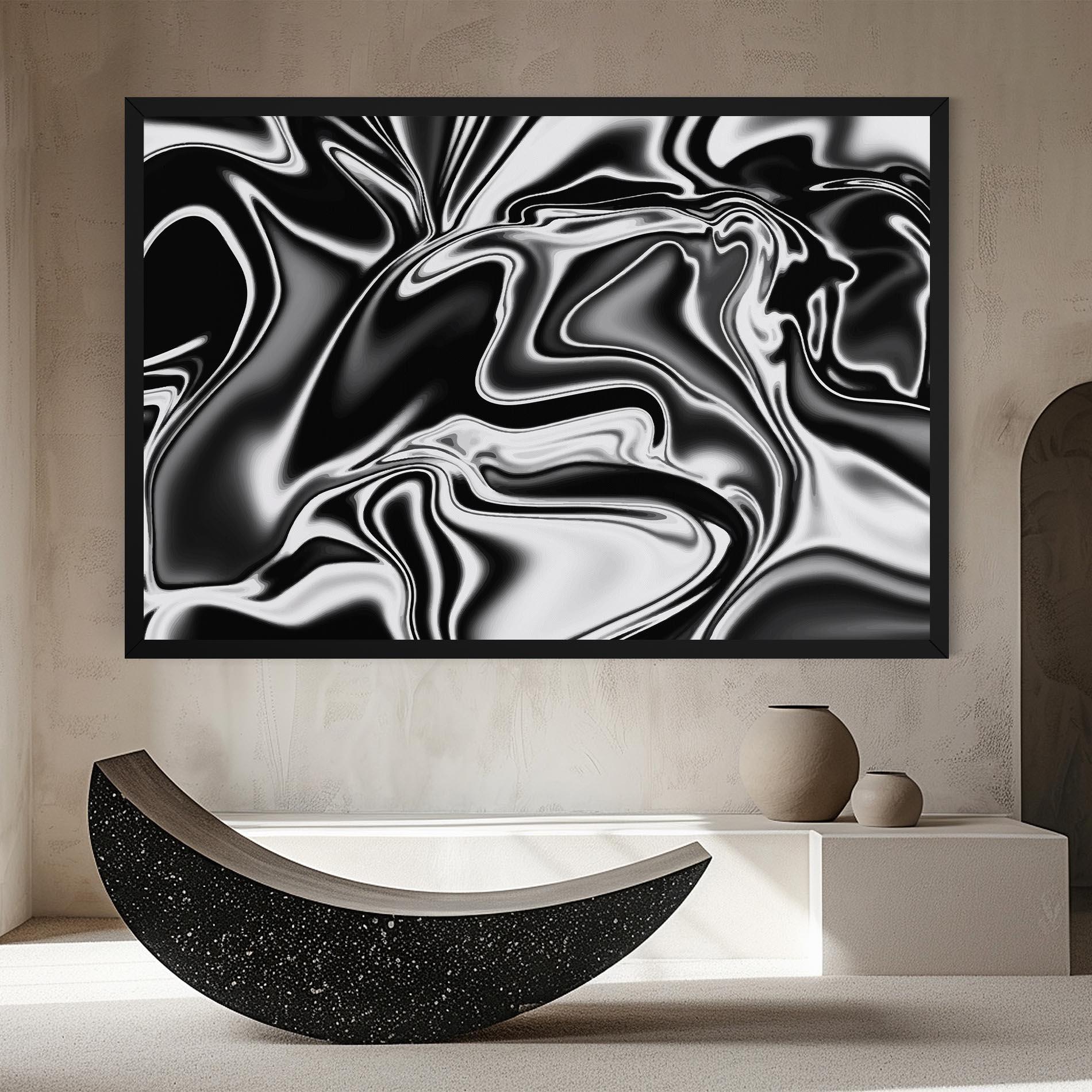 Leinwandbild Silver Black Art mockup 8