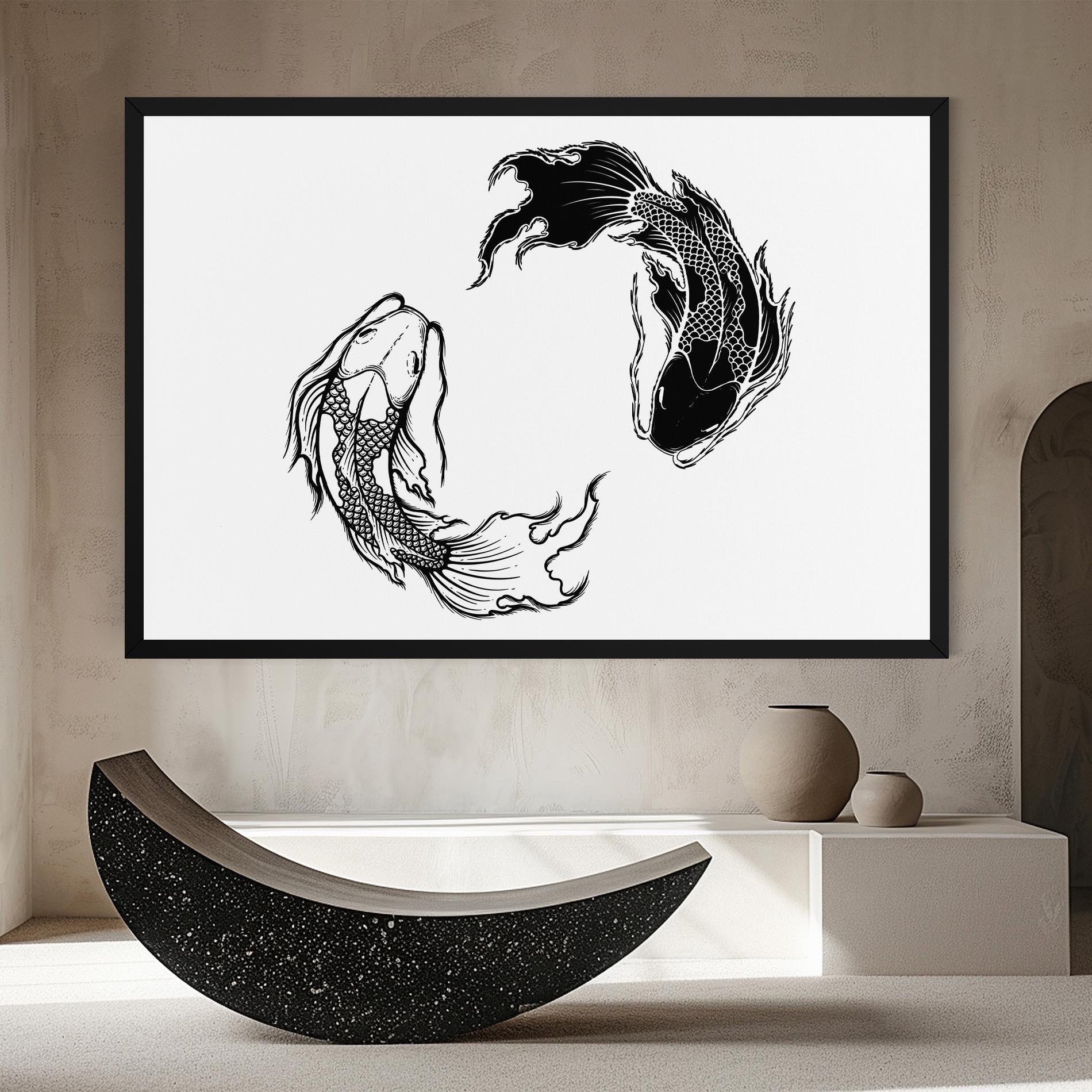 Leinwandbild Yin Yang Koi mockup 8