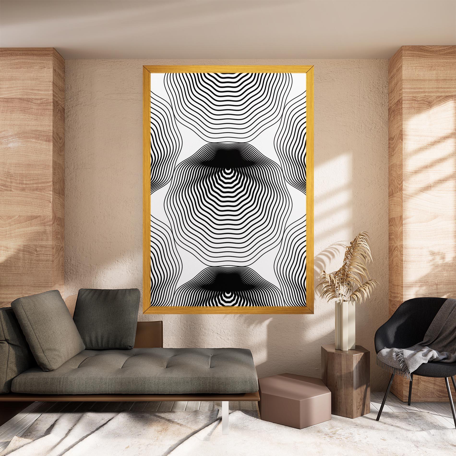 Leinwandbild Black Line Art mockup 8