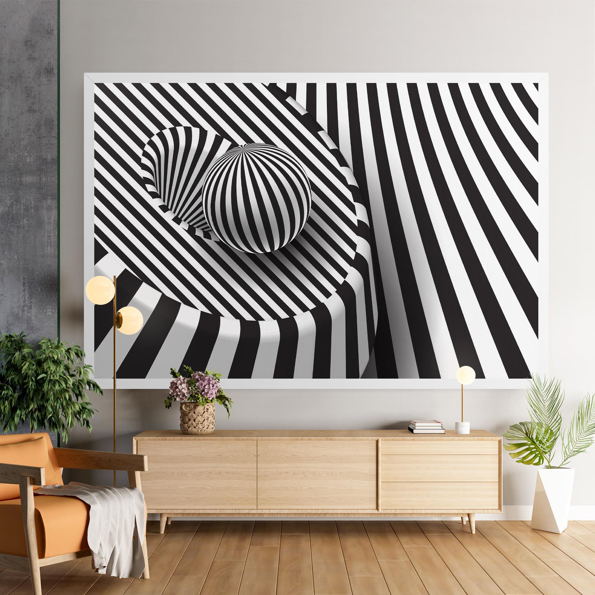 Leinwandbild 3d Ball Zebra mockup 9