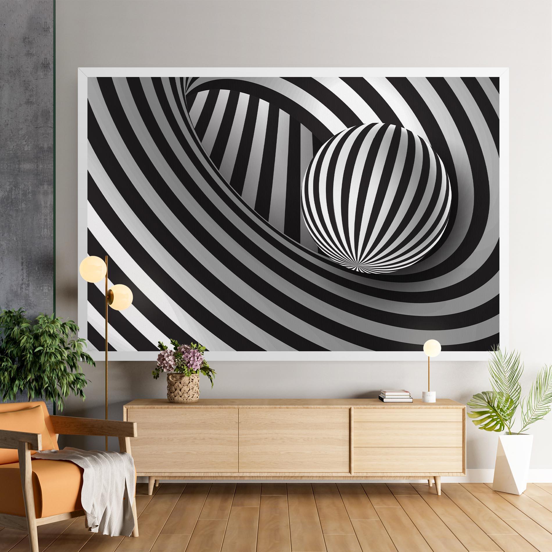Leinwandbild 3d Zebra Ball mockup 9