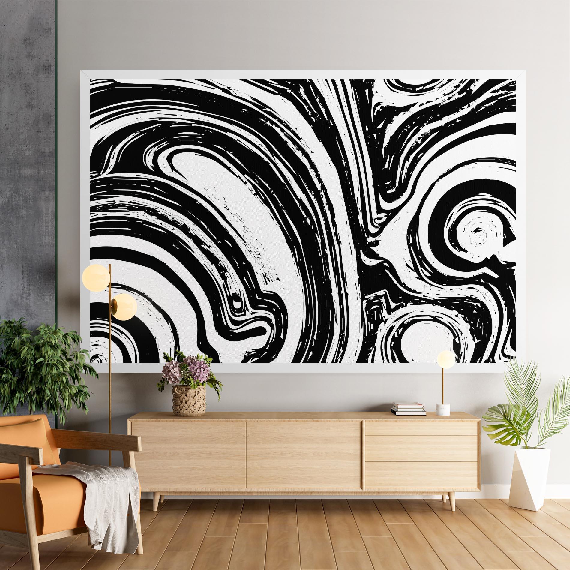 Leinwandbild Black Liquid White mockup 9