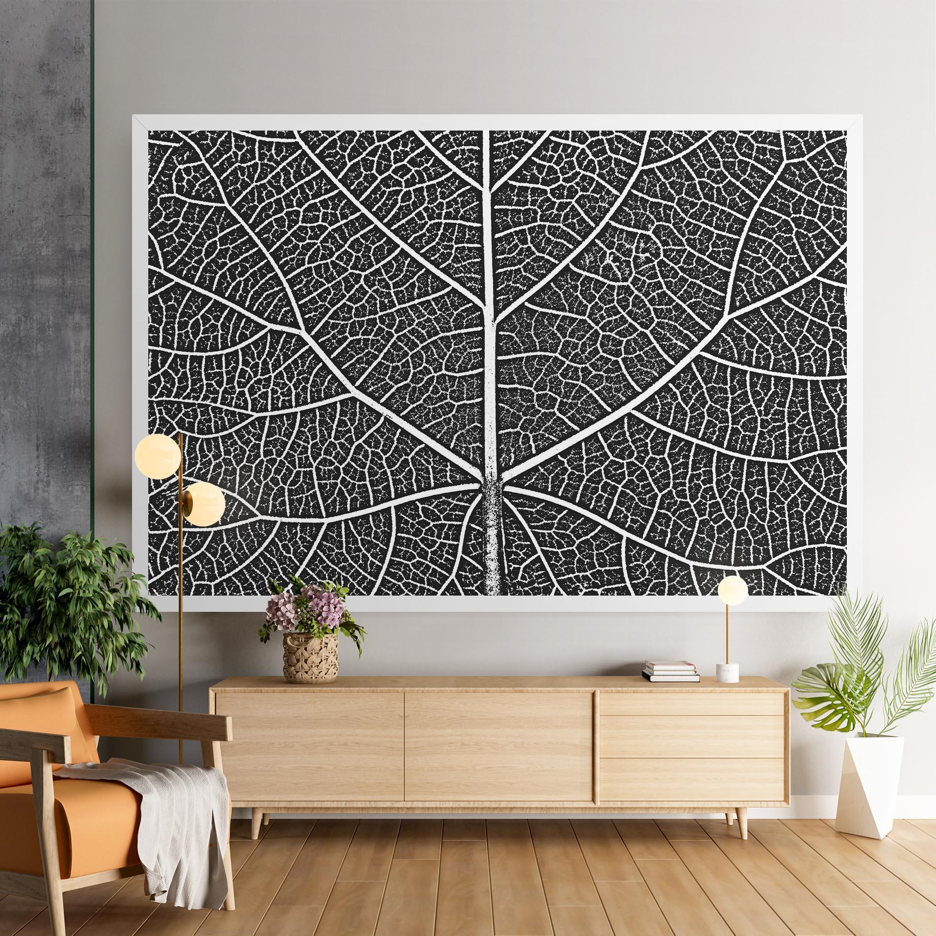 Leinwandbild Close Grey Leaf mockup 9