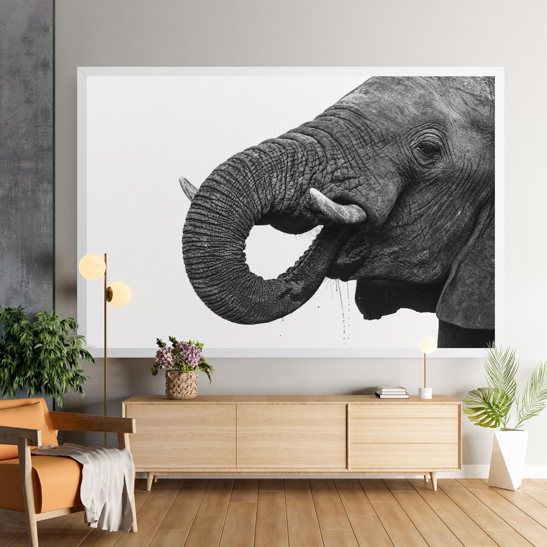 Leinwandbild Elephant Drinking mockup 9