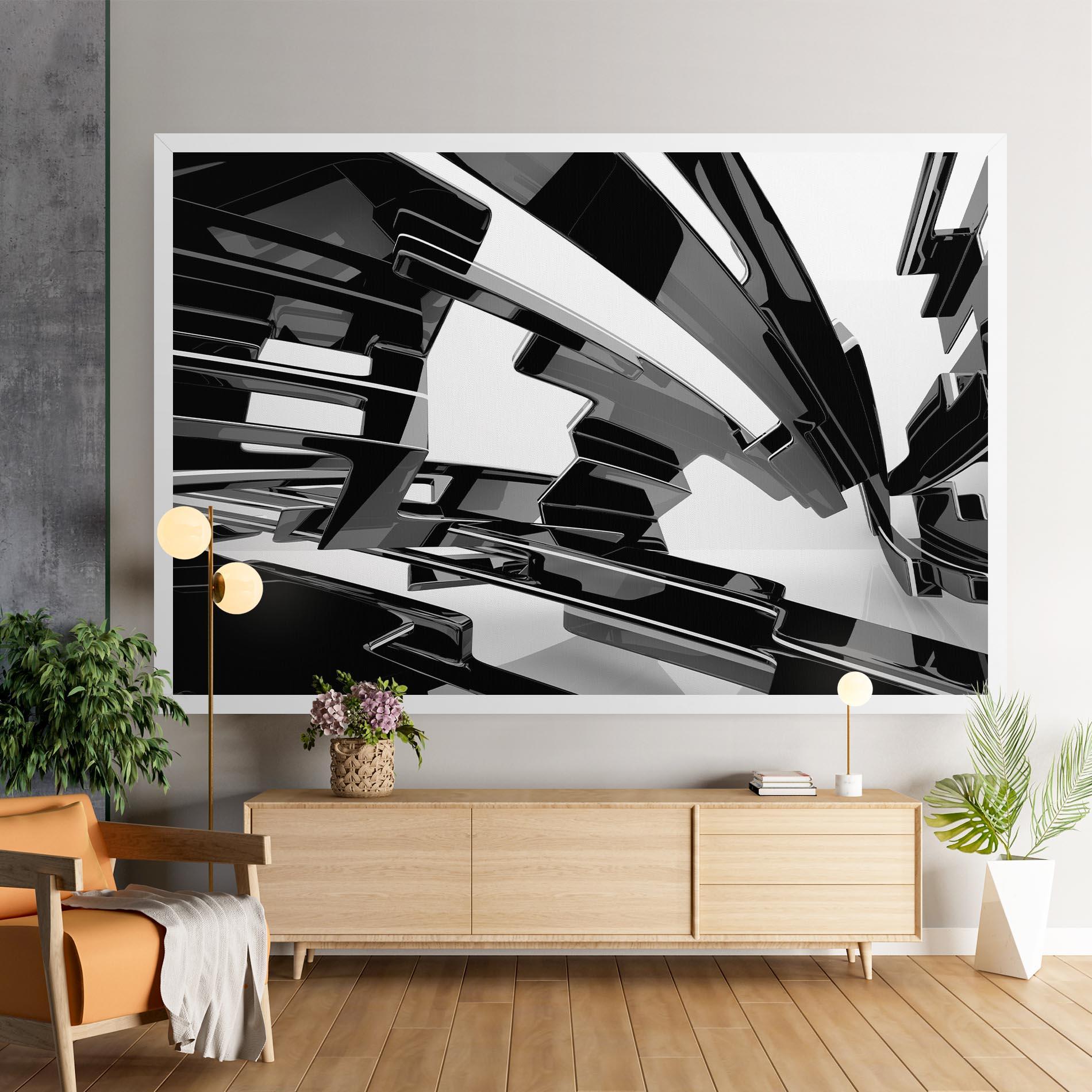 Leinwandbild Glossy Sculpture mockup 9