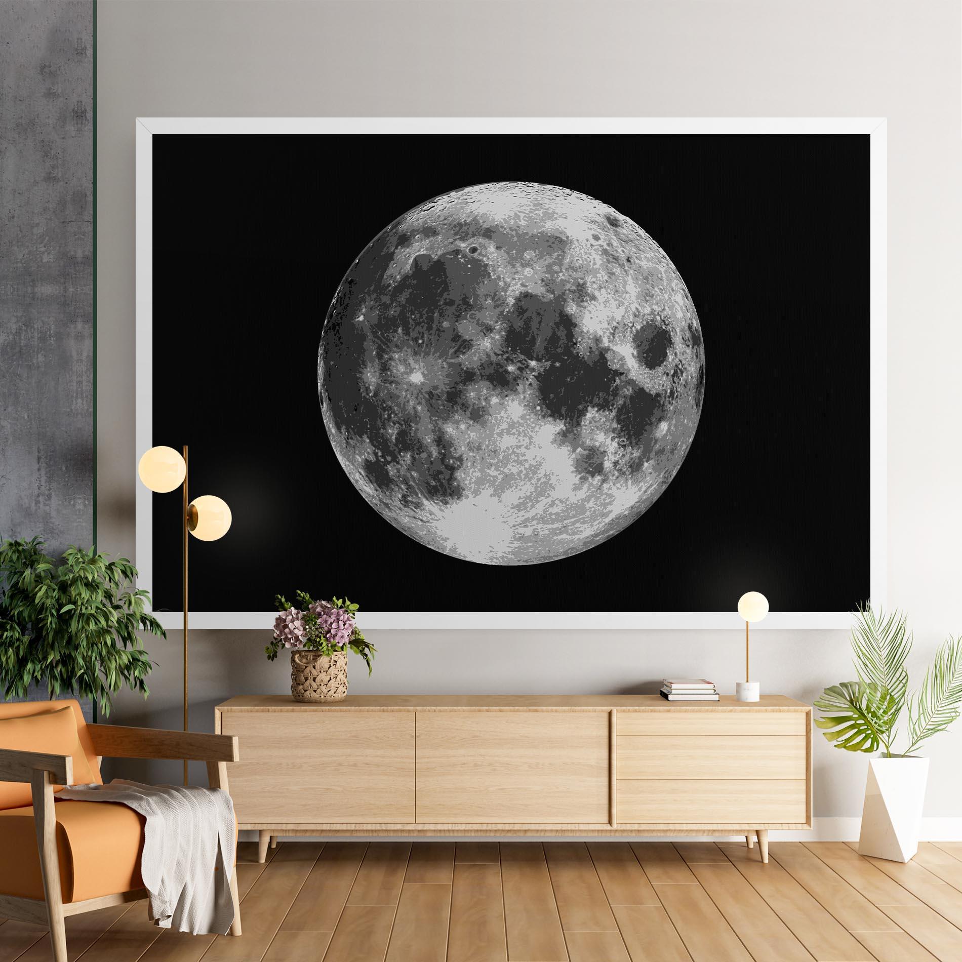 Leinwandbild Grey Shiny Moon mockup 9