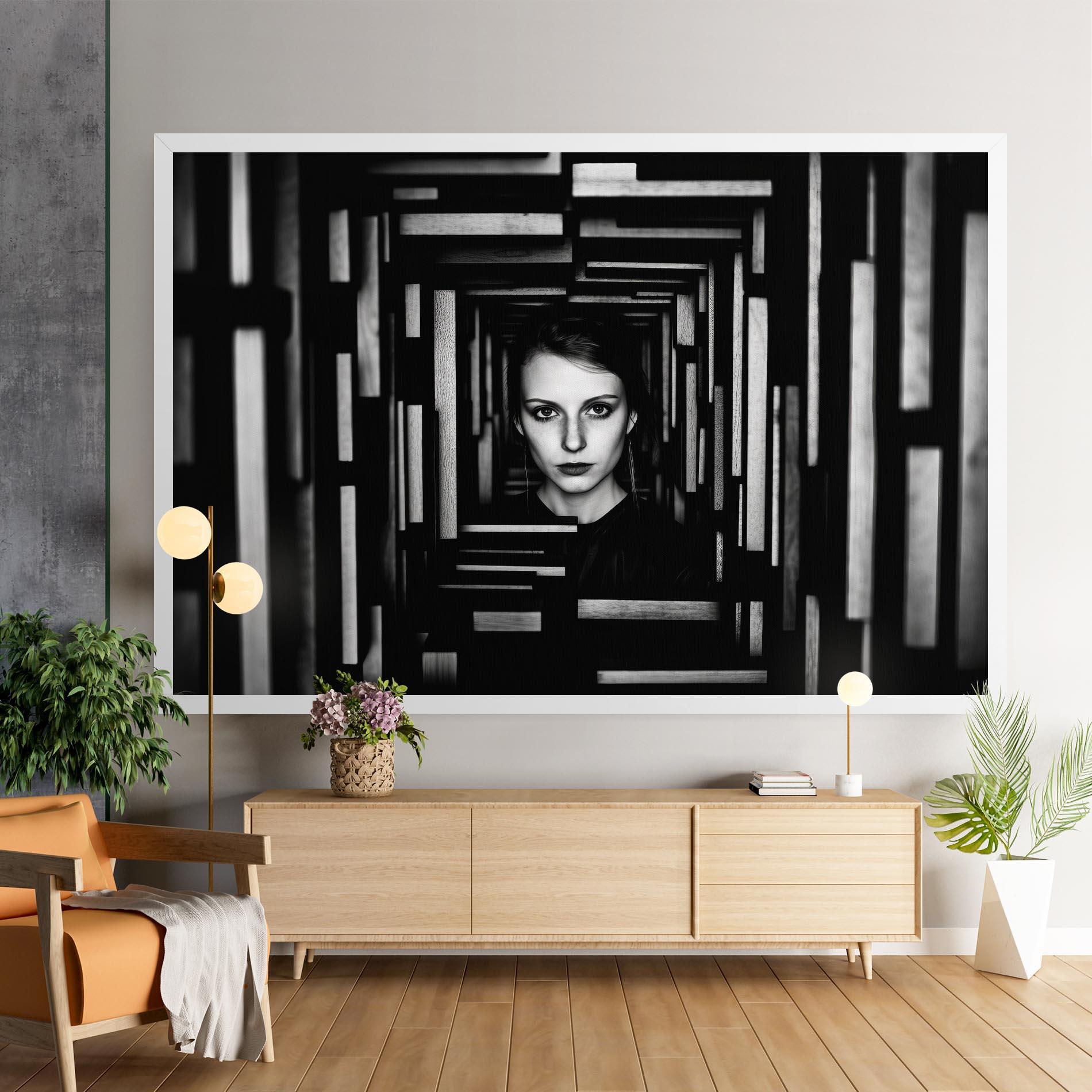 Leinwandbild Tunnel Woman mockup 9