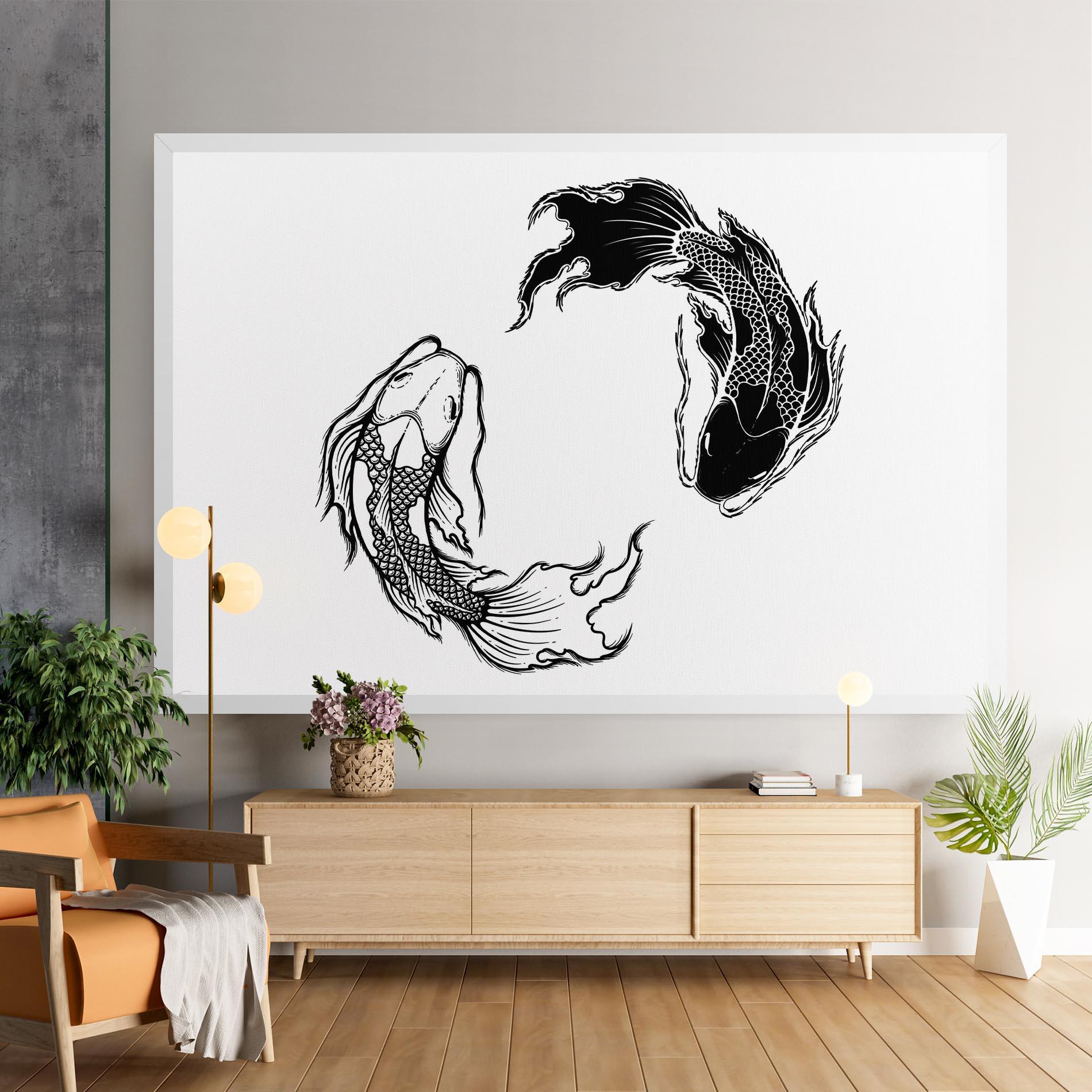 Leinwandbild Yin Yang Koi mockup 9