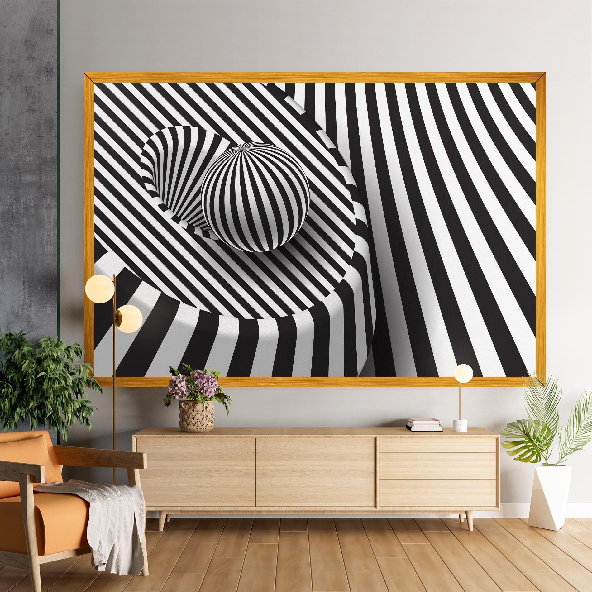 Leinwandbild 3d Ball Zebra mockup 9