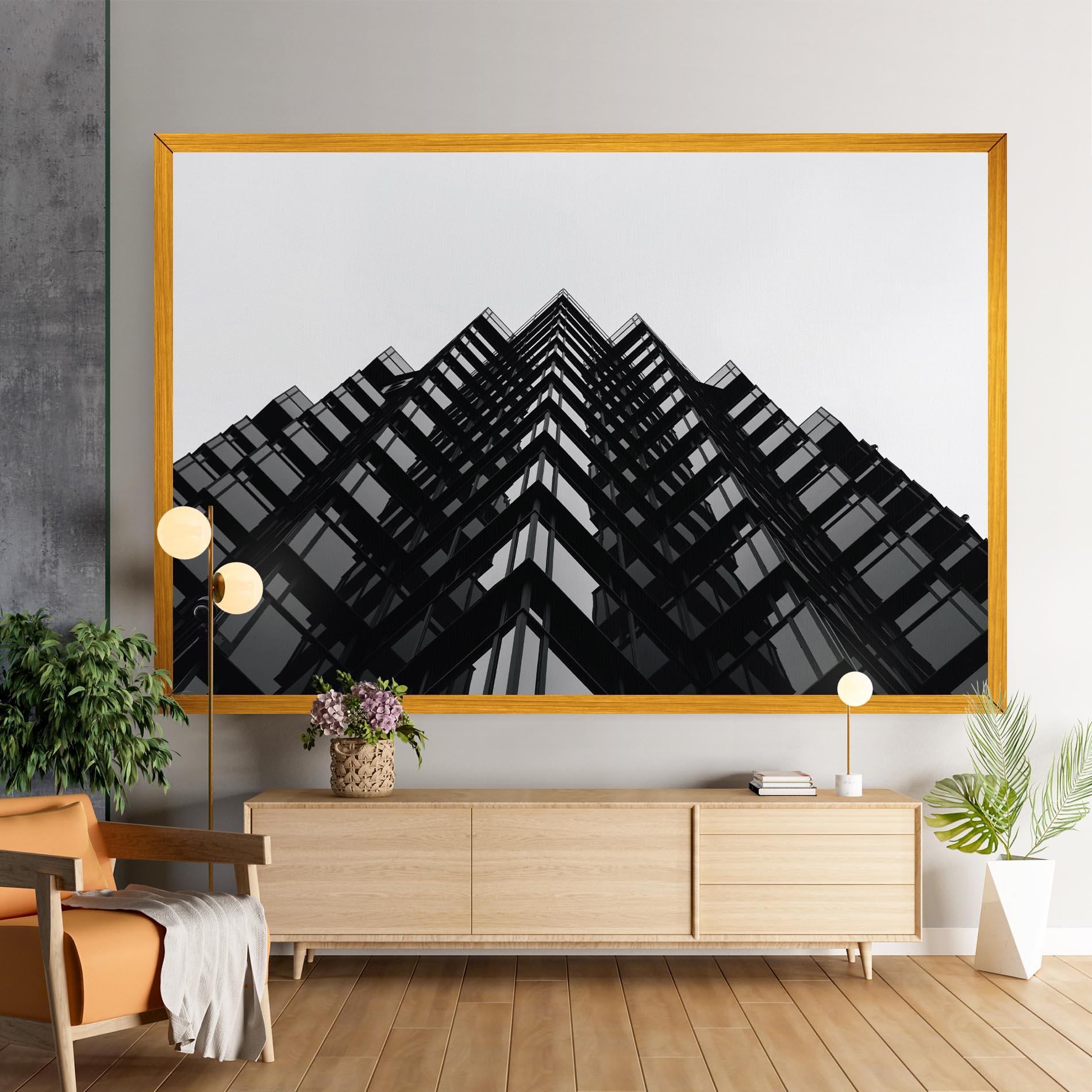 Leinwandbild Black Building mockup 9