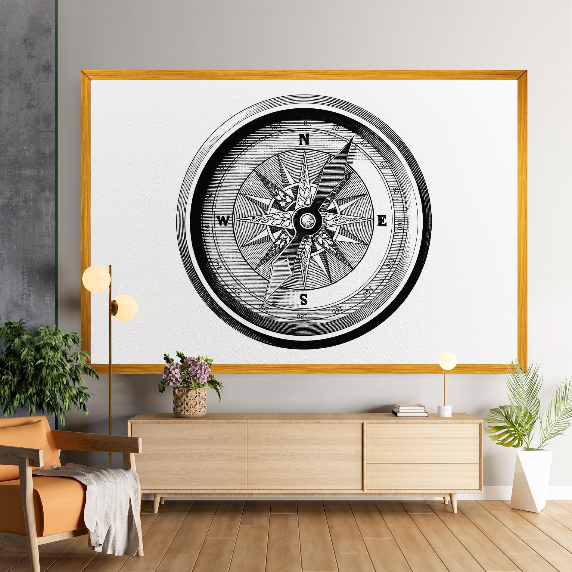 Leinwandbild Black Compass mockup 9