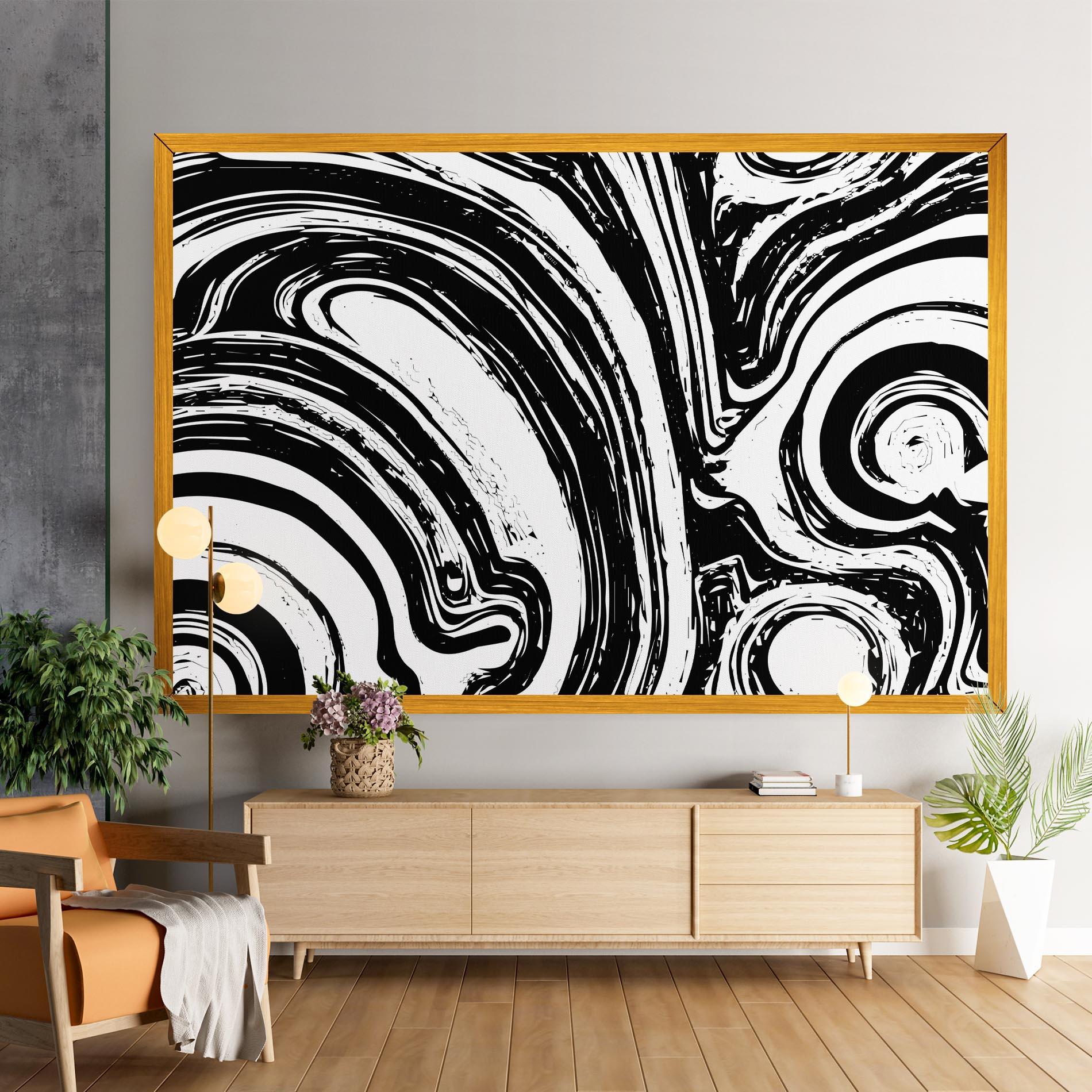 Leinwandbild Black Liquid White mockup 9