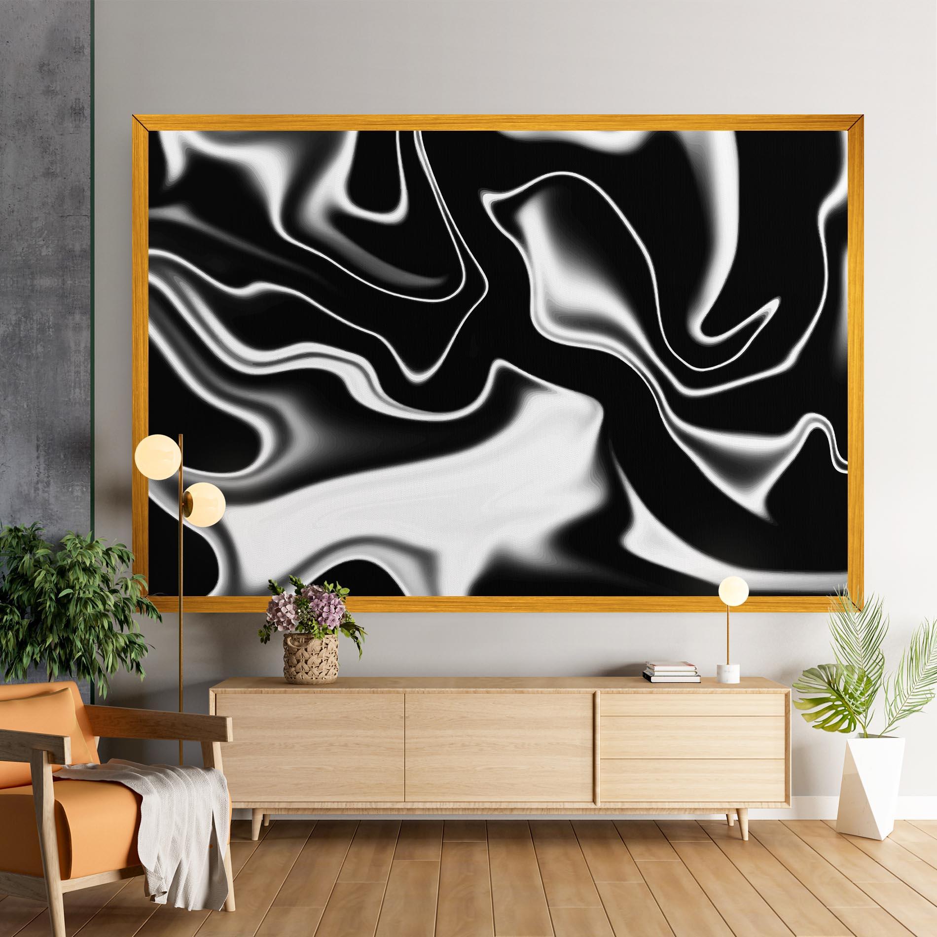 Leinwandbild Black Metalic Art mockup 9