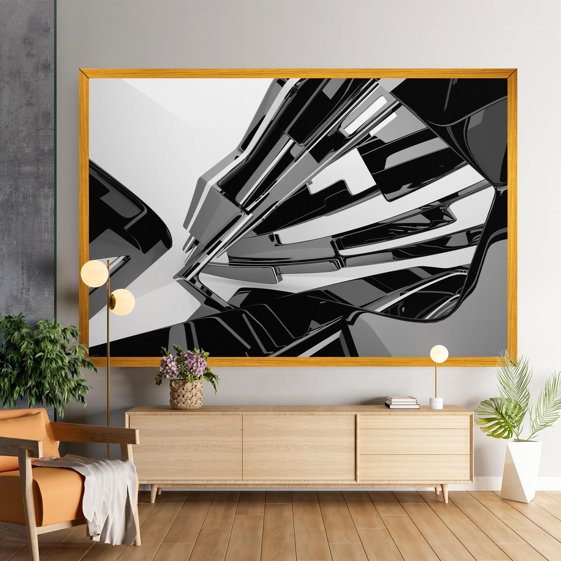 Leinwandbild Black Sculpture mockup 9