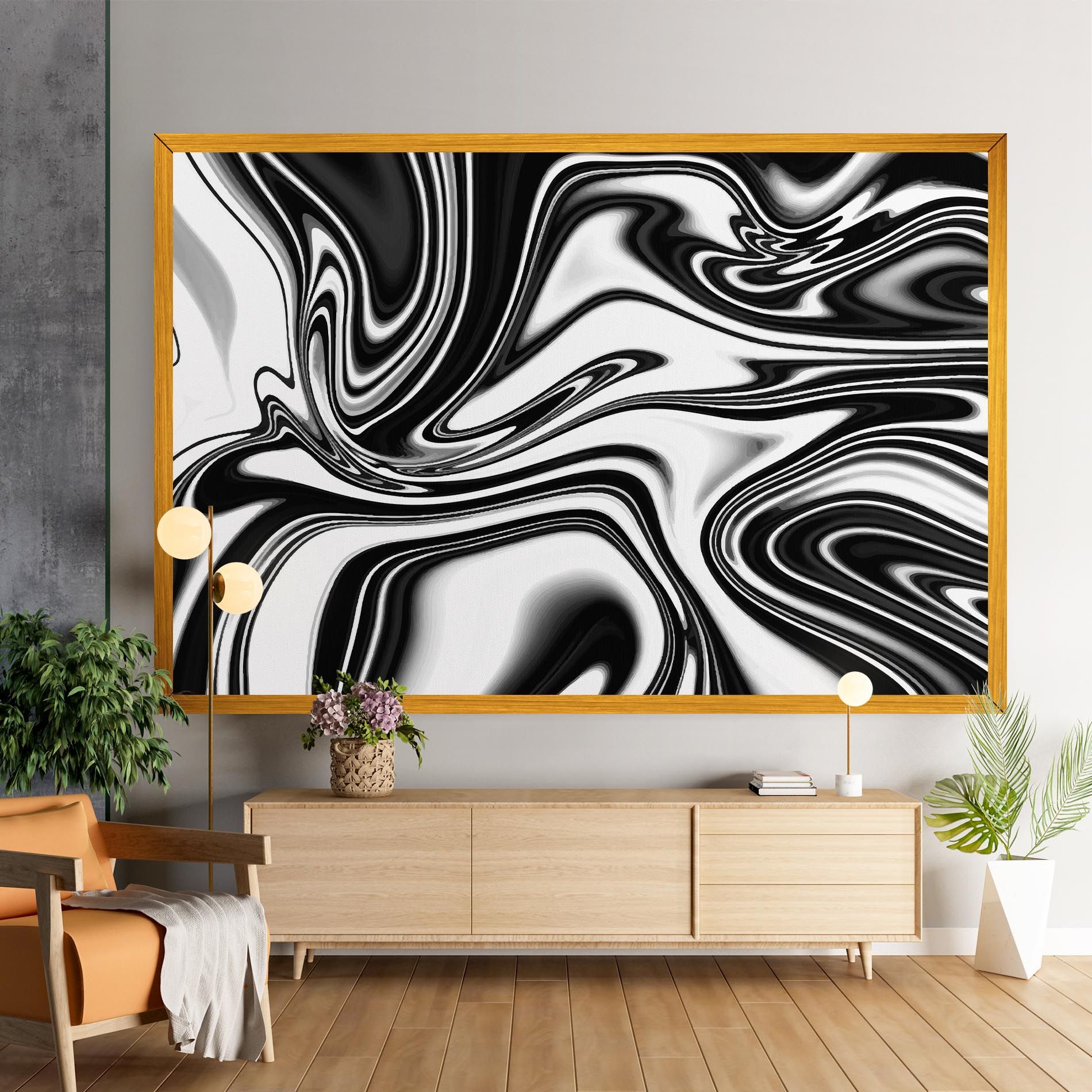 Black White Liquid mockup 9