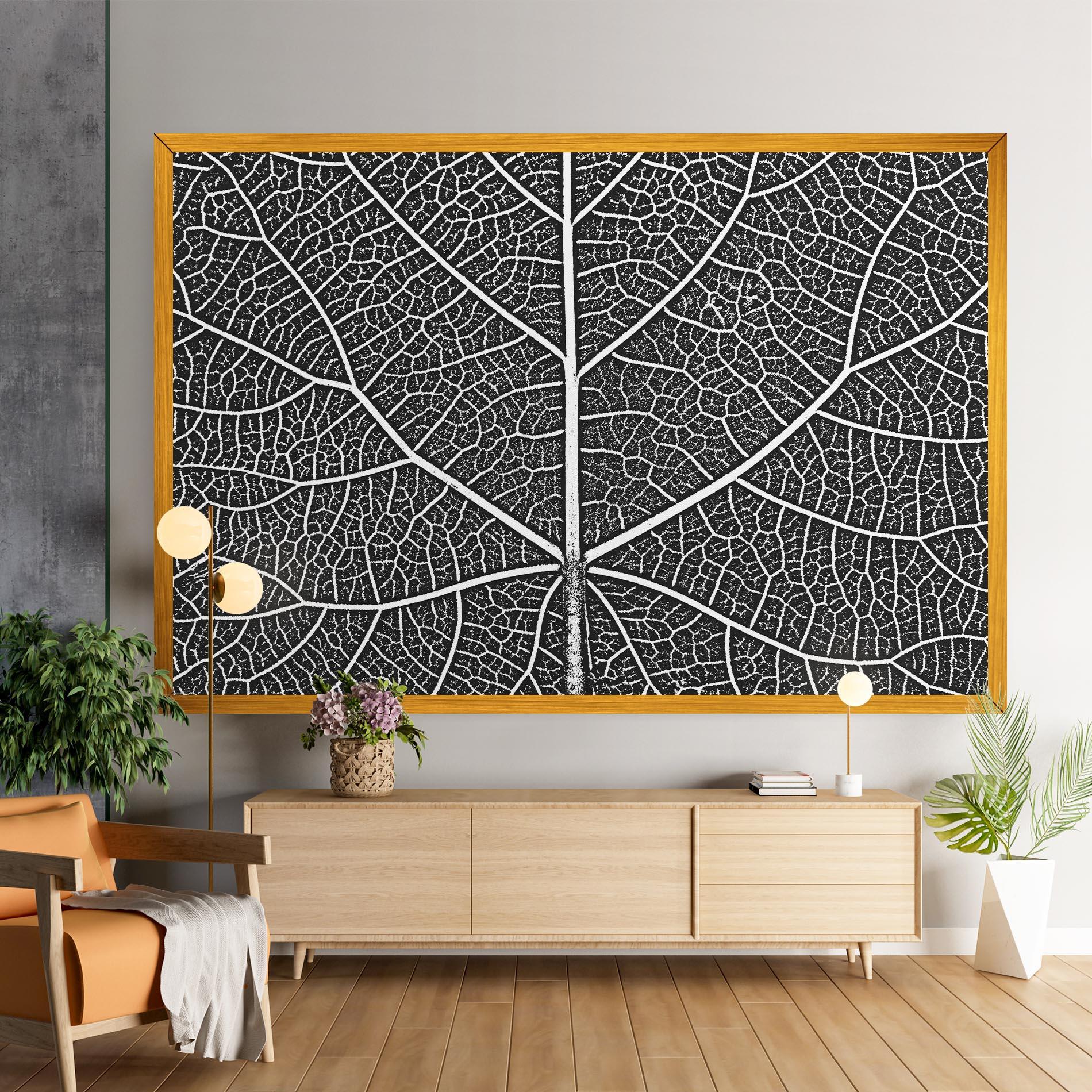 Leinwandbild Close Grey Leaf mockup 9