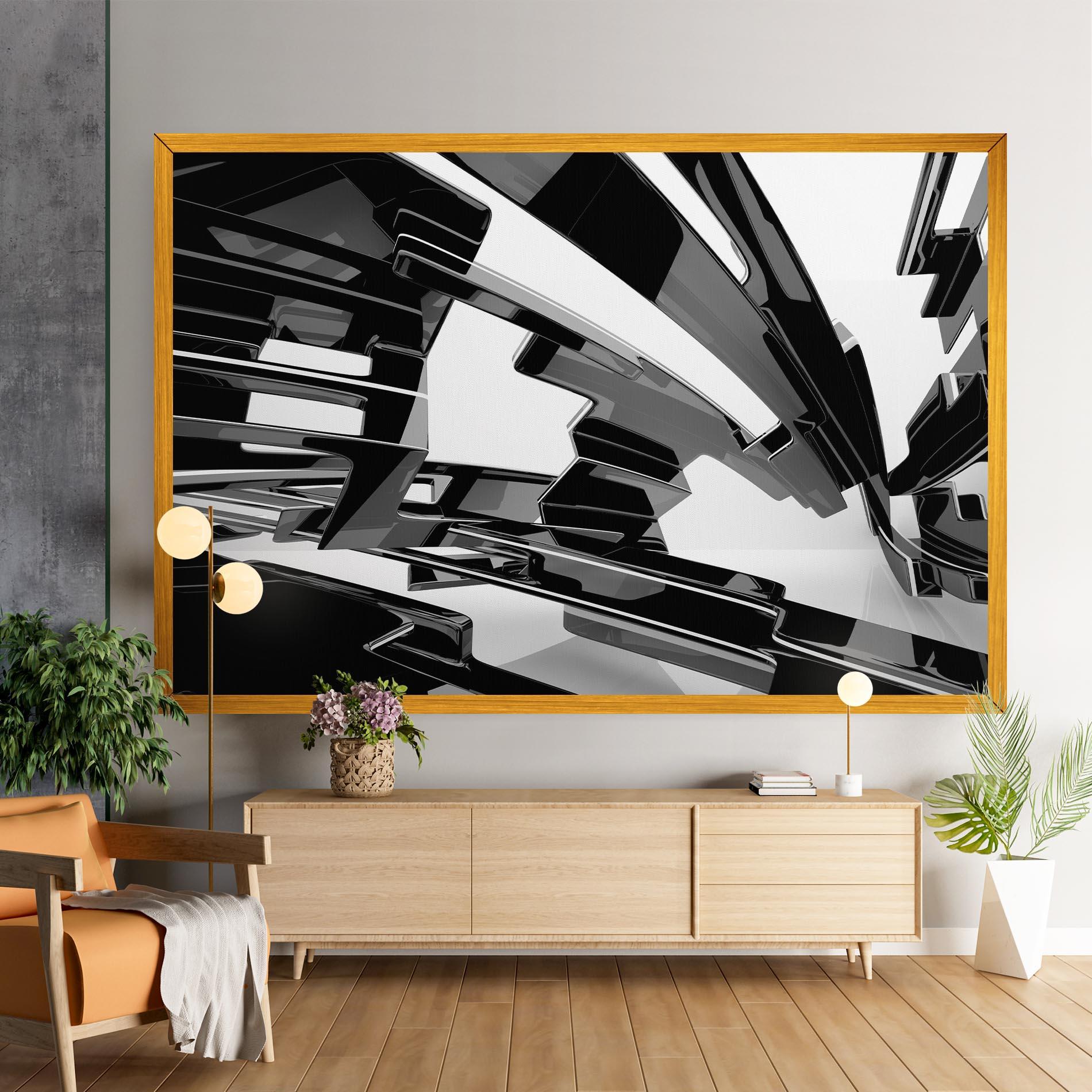 Leinwandbild Glossy Sculpture mockup 9
