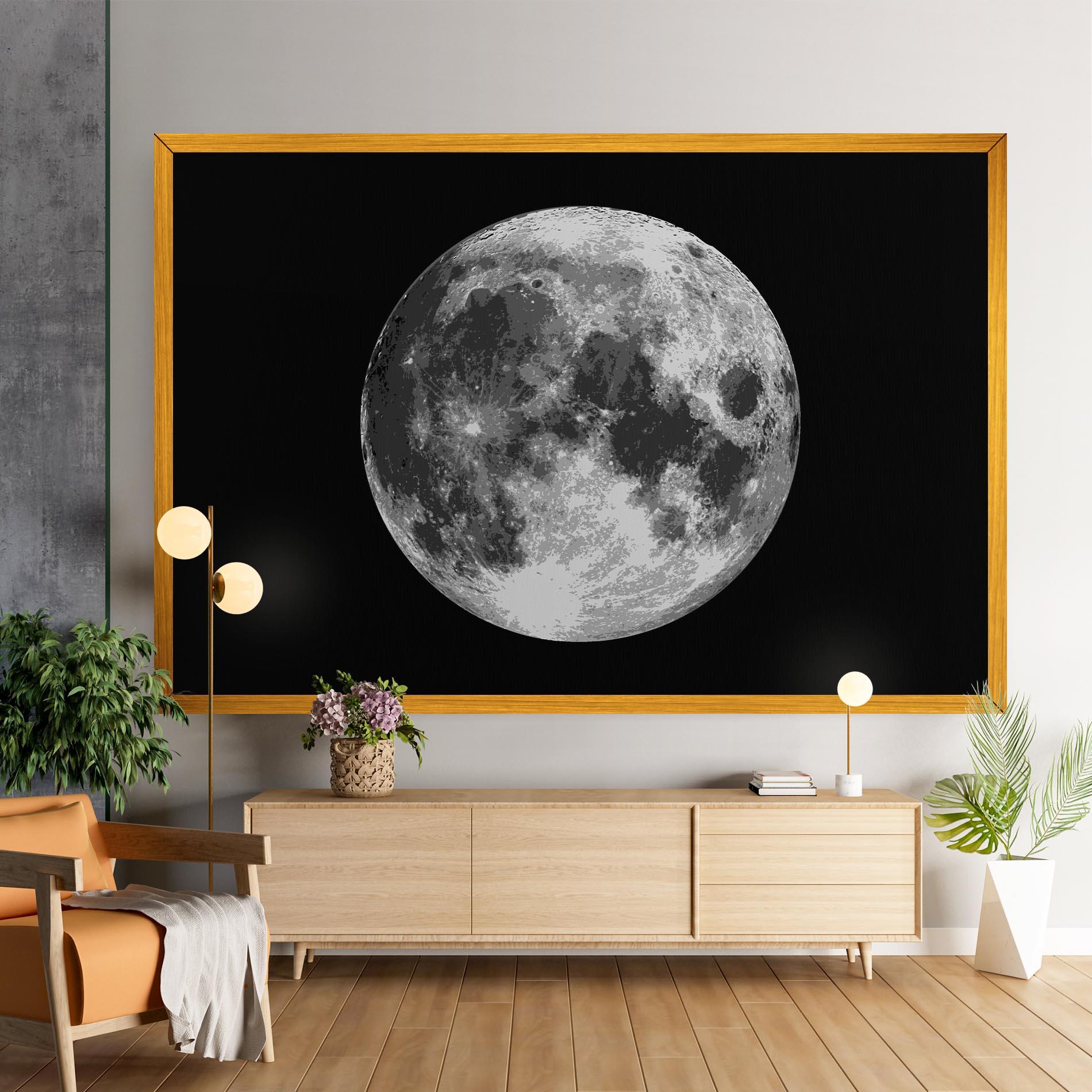 Leinwandbild Grey Shiny Moon mockup 9