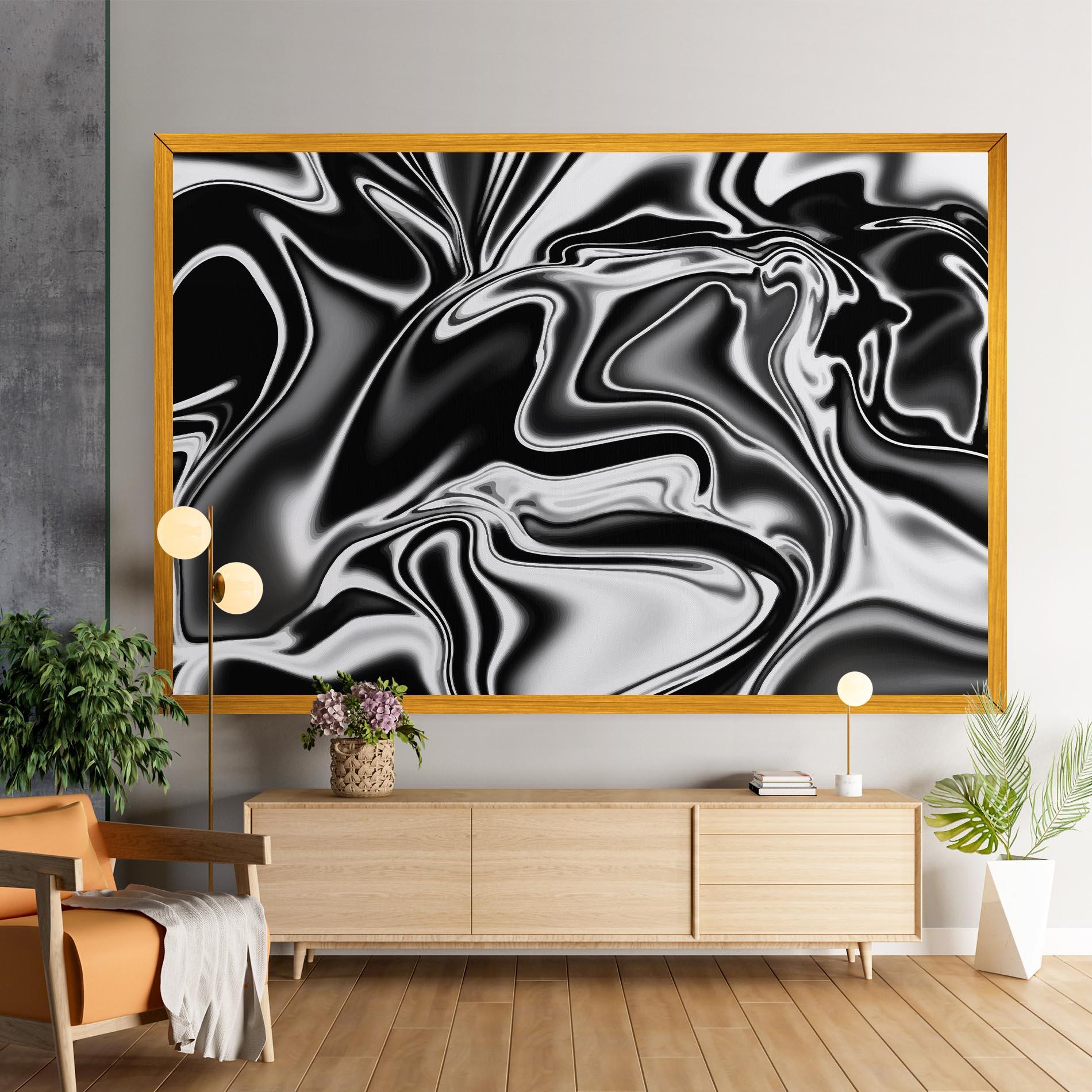 Leinwandbild Silver Black Art mockup 9