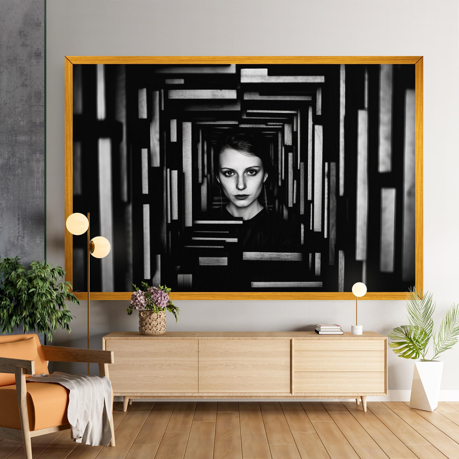 Leinwandbild Tunnel Woman mockup 9