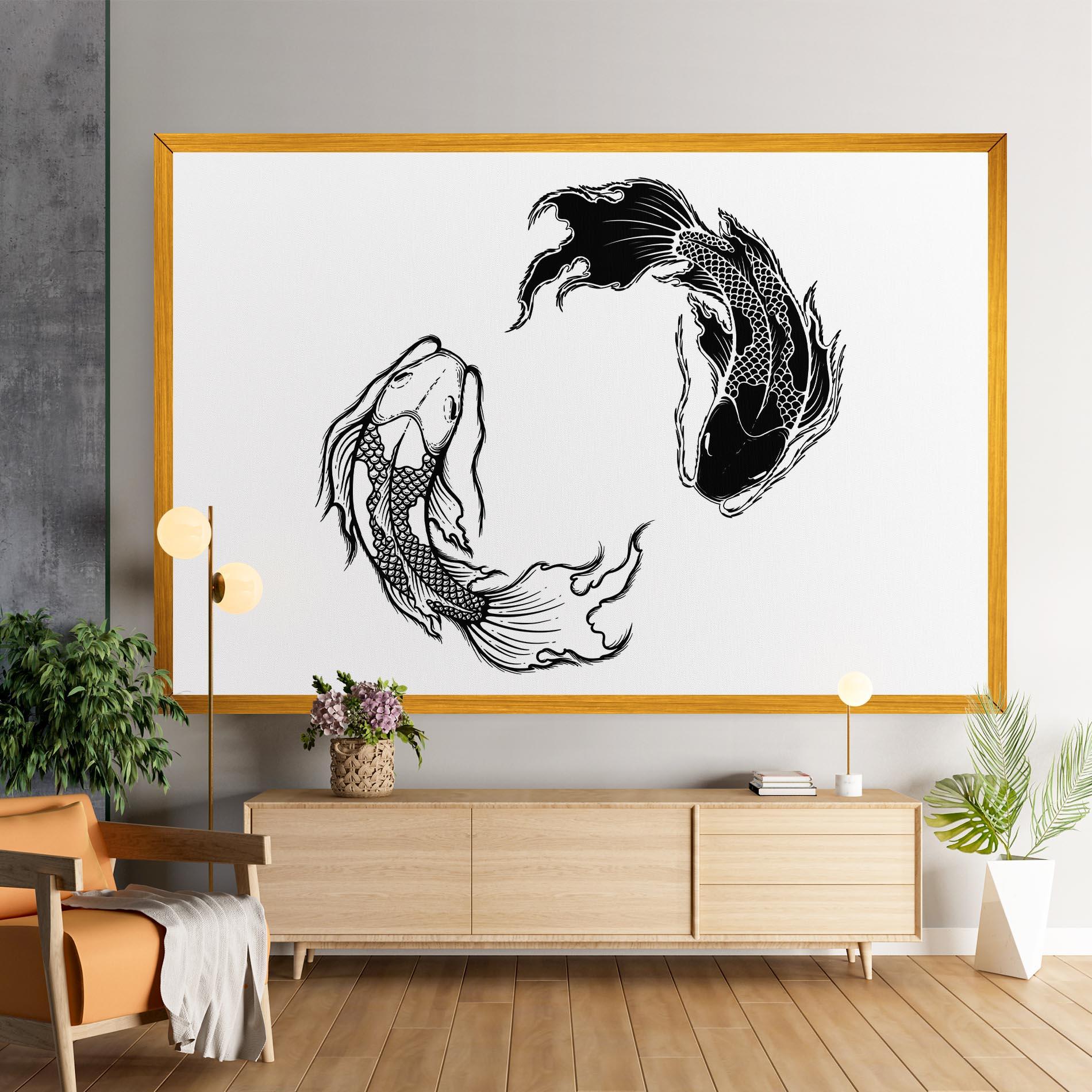 Leinwandbild Yin Yang Koi mockup 9