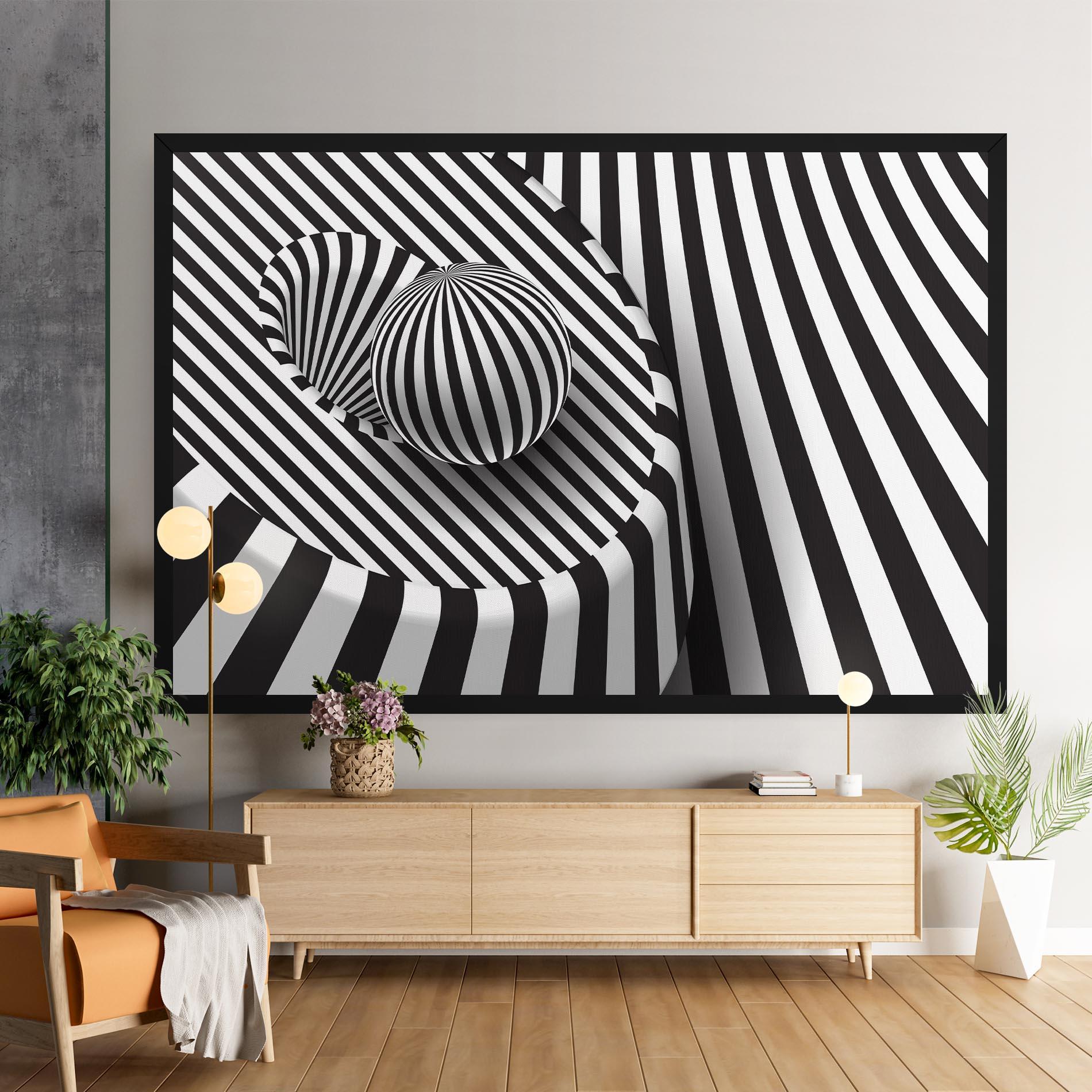 Leinwandbild 3d Ball Zebra mockup 9