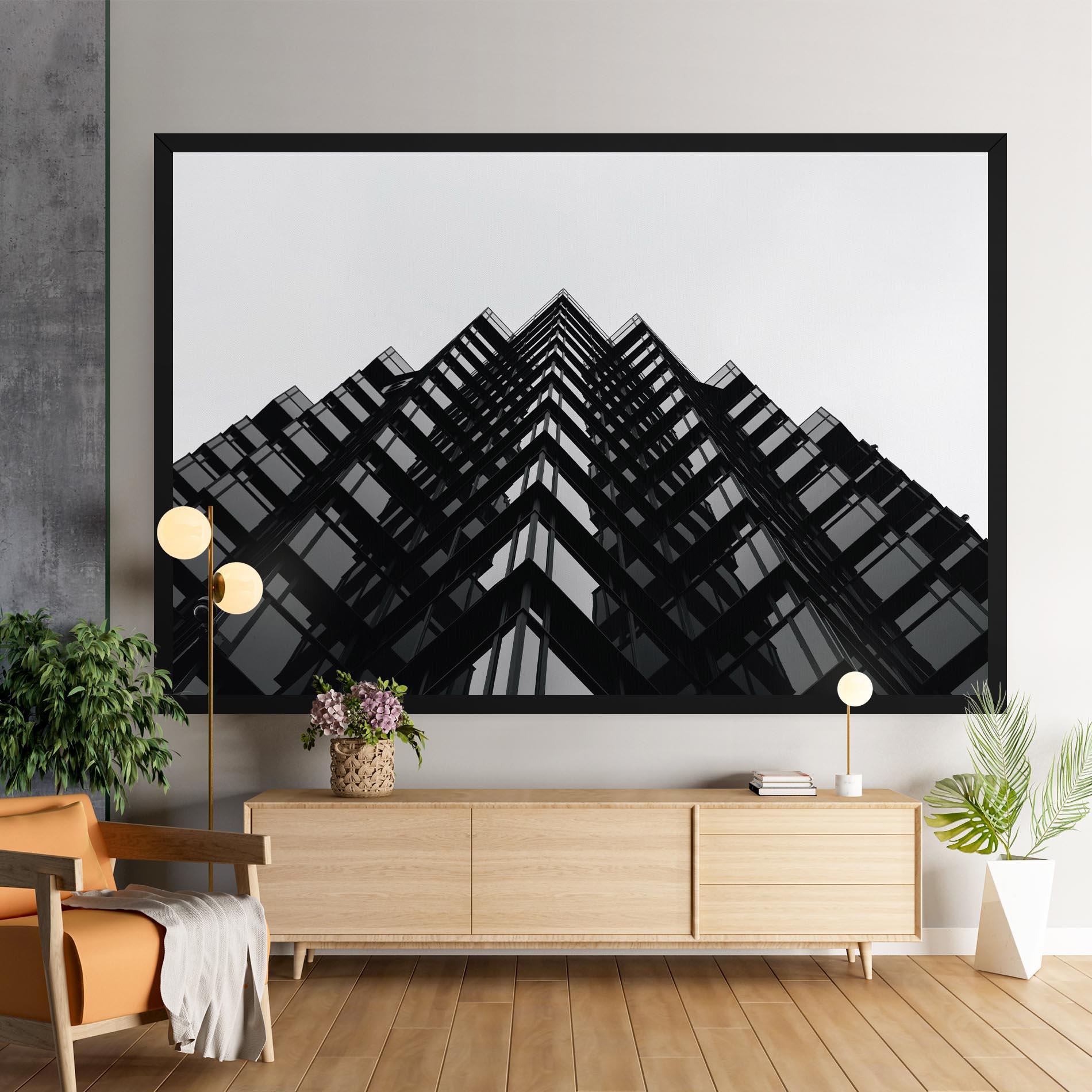 Leinwandbild Black Building mockup 9