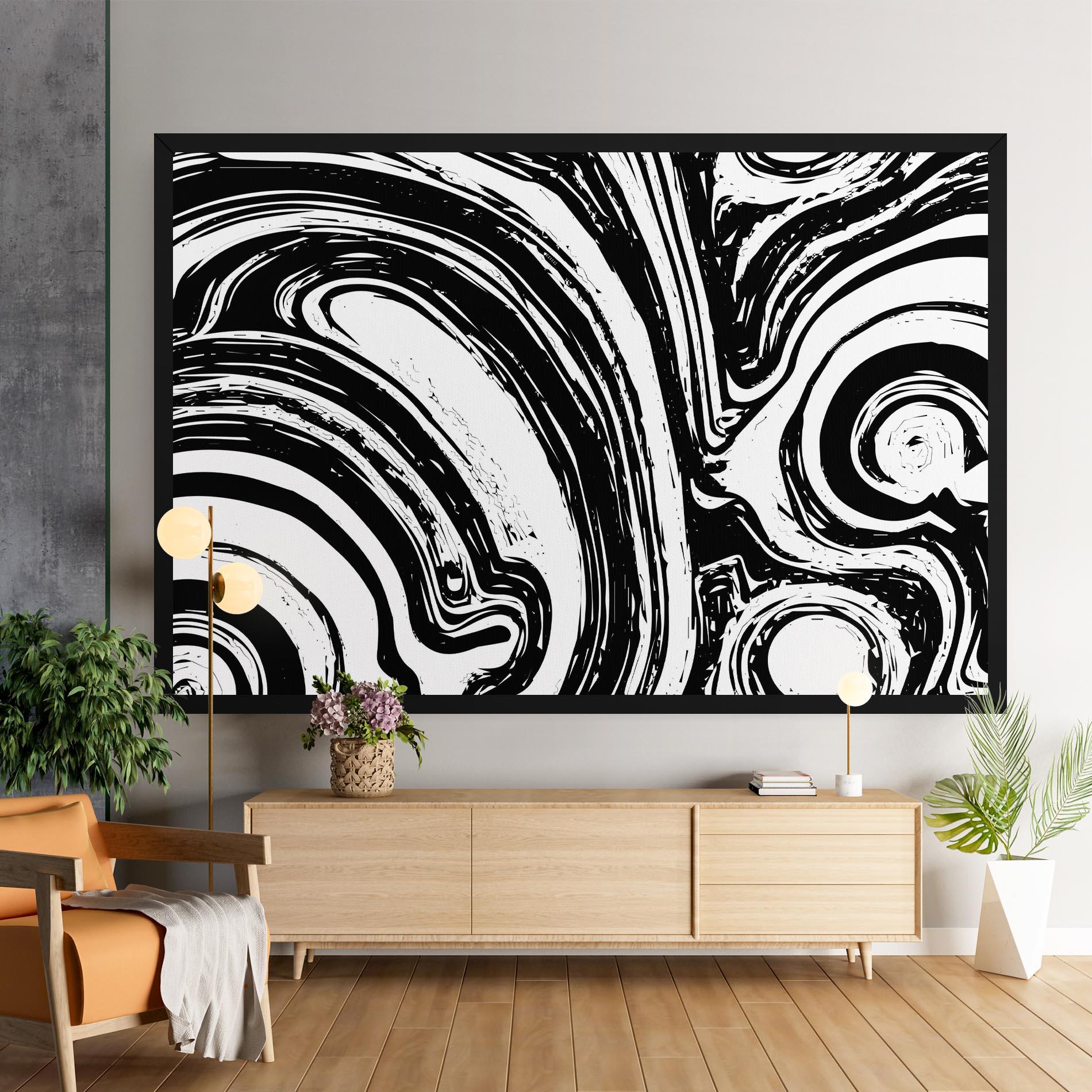 Leinwandbild Black Liquid White mockup 9