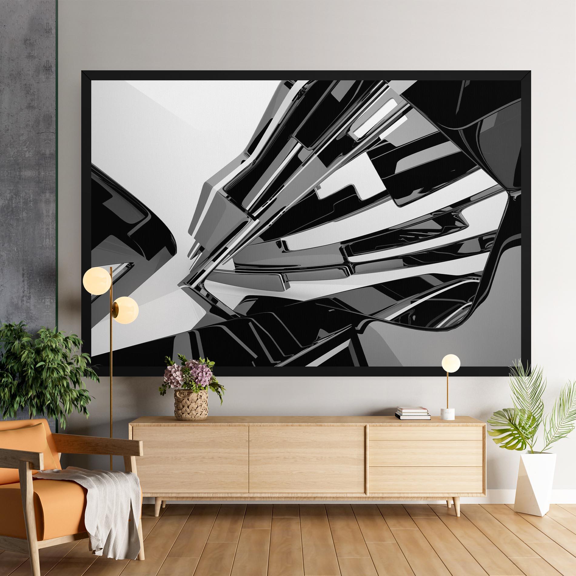 Leinwandbild Black Sculpture mockup 9