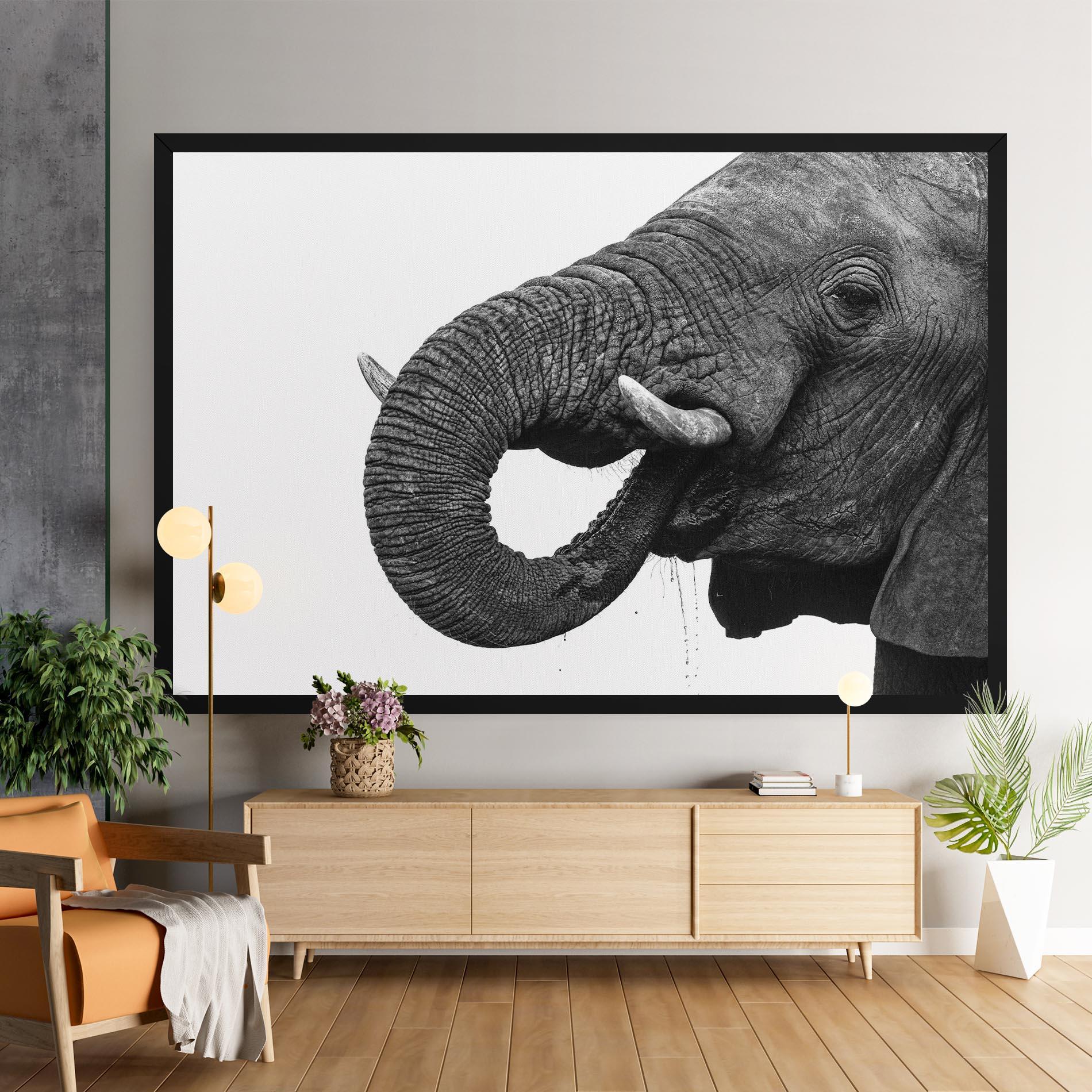Leinwandbild Elephant Drinking mockup 9